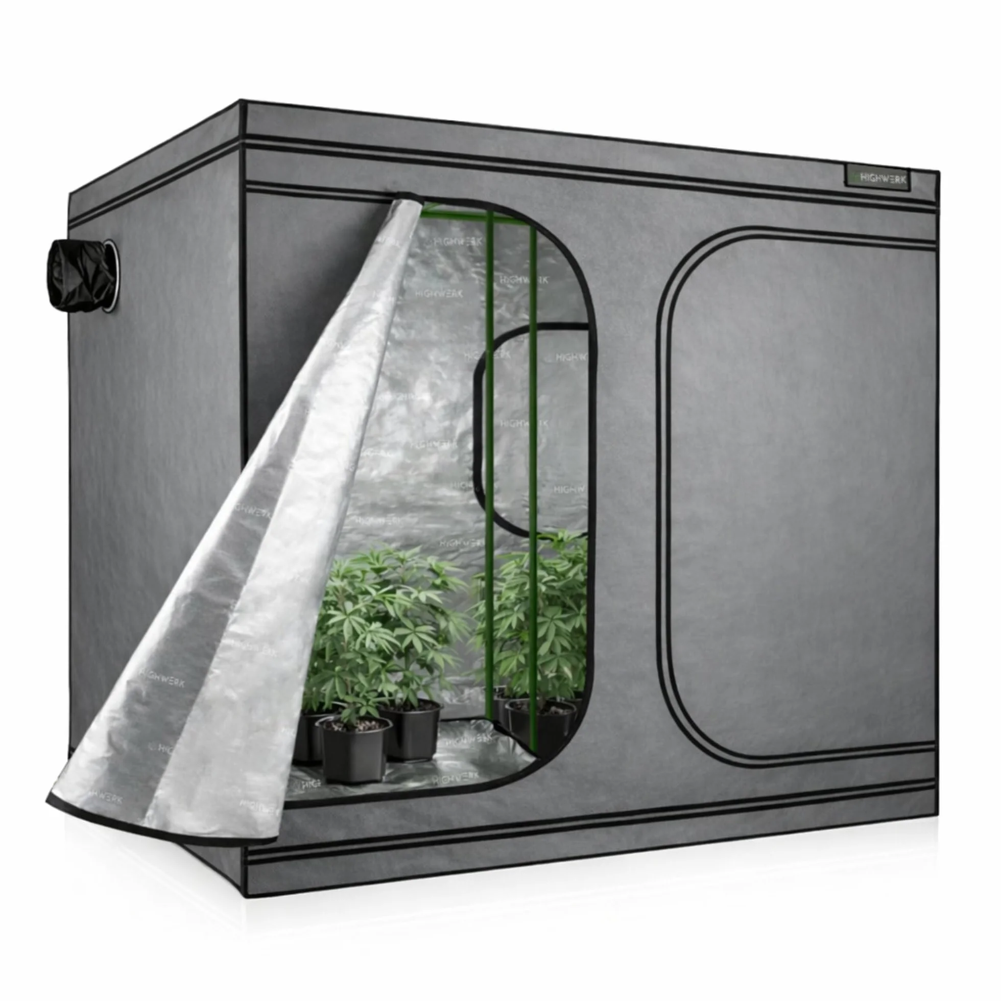 Tente de Culture 240 x 120 x 200 cm MyHomeGrow Grise Intérieur Plantes