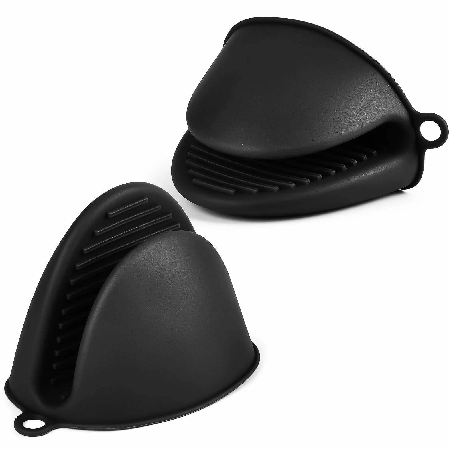 Gants de Cuisine épais en Silicone, 1 Paire Résistant à la Chaleur Antidérapants pour Cuisiner Barbecue Cuisson (Noir)