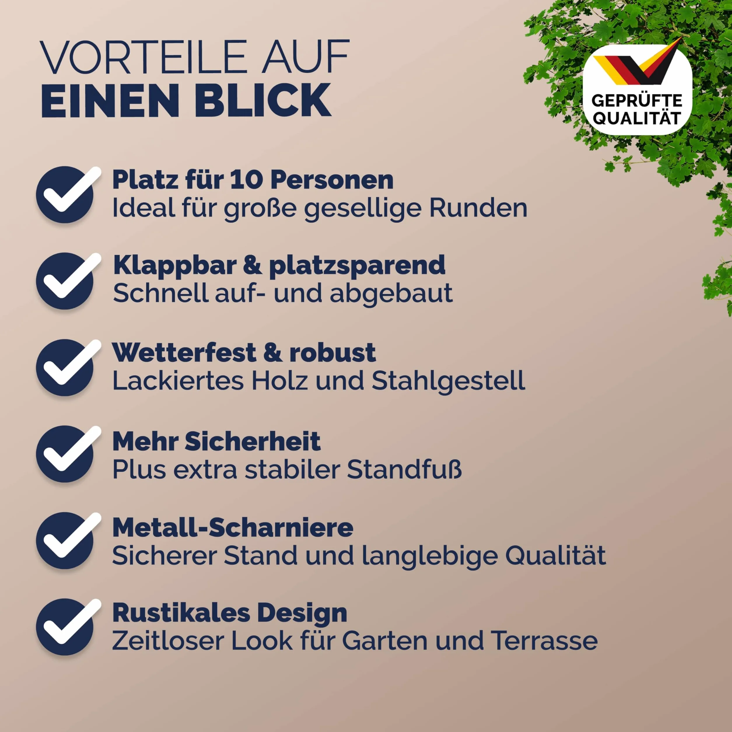 Casaria Ensemble Table et bancs en Bois de Brasserie 220 cm 10 Personnes Pliable 3 pièces Jardin