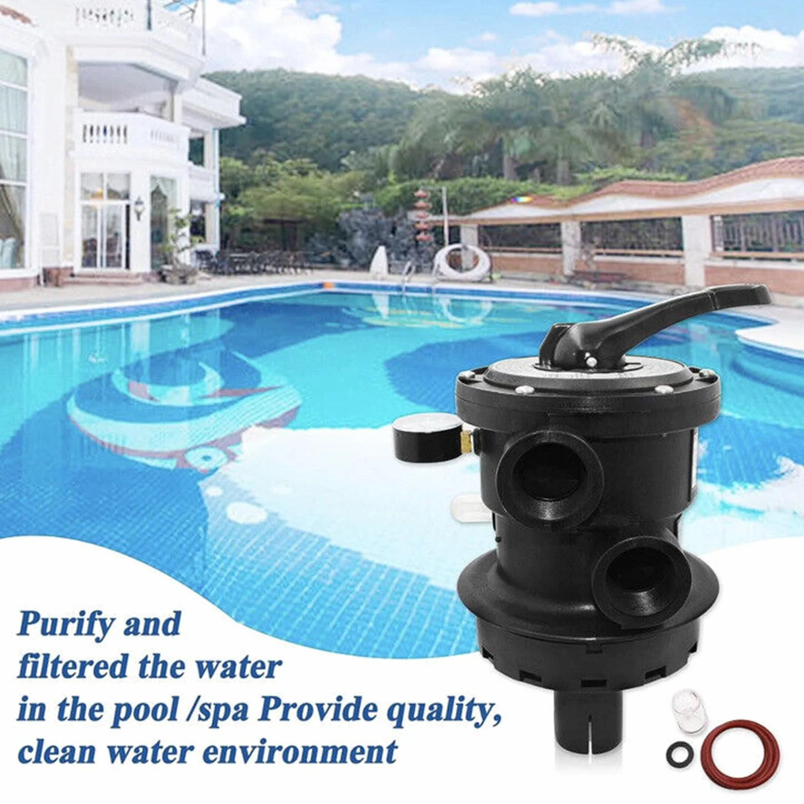 Pentair Vari-Flo Control Multiport Valve 1-1/2" FIP Top Mount