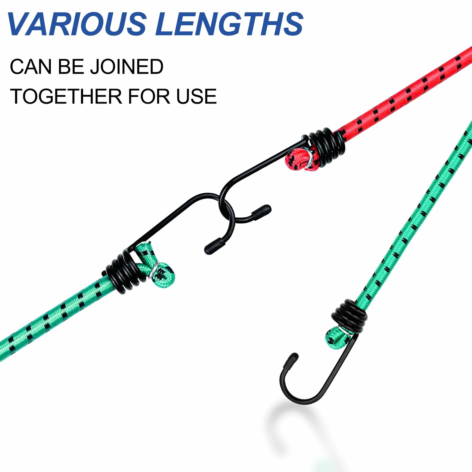 Avesteir Lot de 12 Pièces Tendeurs Elastique avec Crochets, Tendeur Elastique, Corde Elastique, Sangle Elastique, Cordon Elastique, Élastiques avec Crochets, Bungee Cords pour Vélo, Voiture, Tente