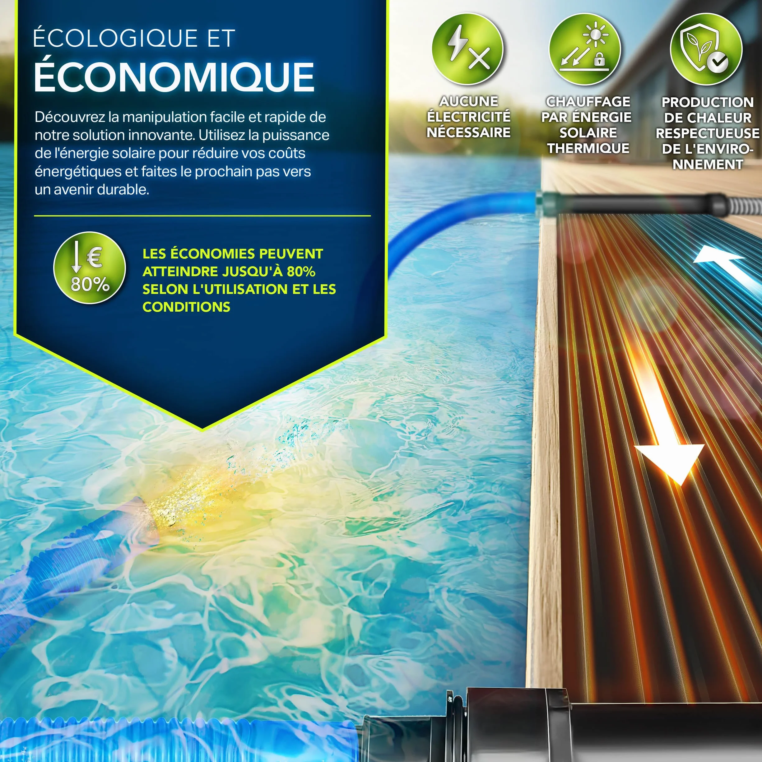 Tillvex Chauffage Solaire pour Piscine 120 x 500 cm Réchauffeur Solaire Écologique