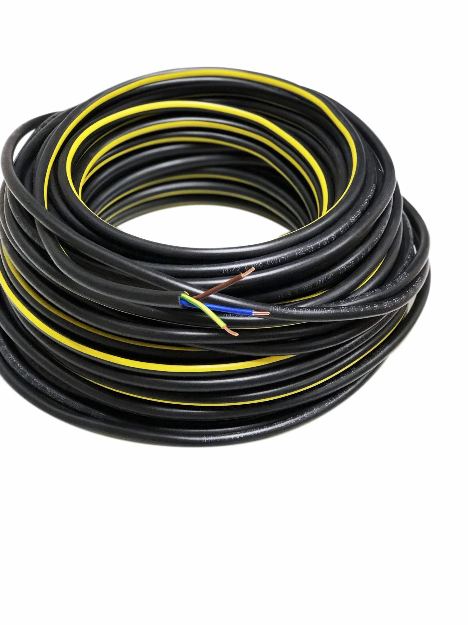 50 m de Câble électrique 3G2.5 / RO2V - intérieur/extérieur - rouleau/couronne de câble noir - longueur au choix 1m, 5m, 10m, 25m, 30m, 50m, 100m… (50m)