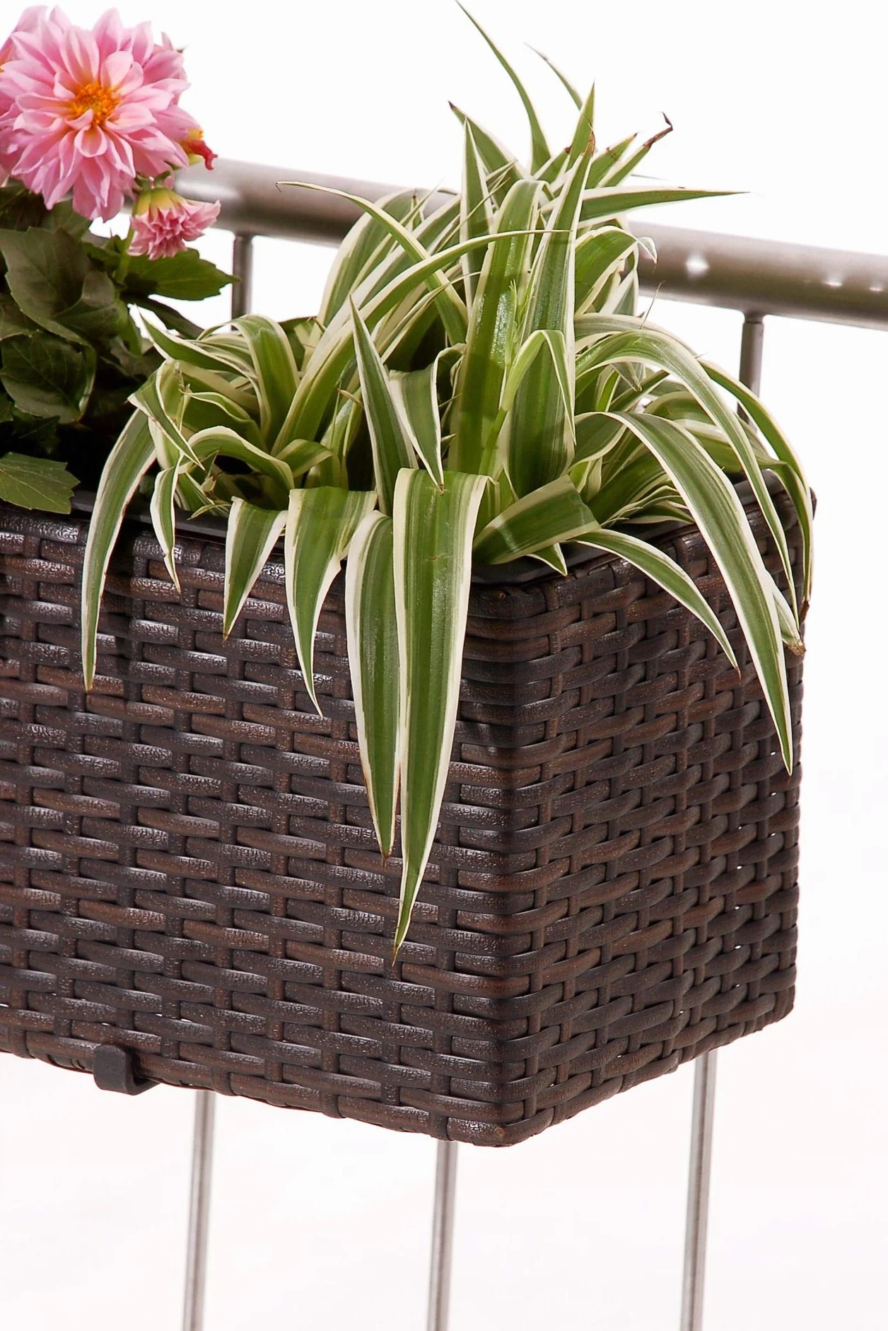 VIVANNO Bac à Fleurs Balcon polyrattan Brun 20 x 80 x 19 cm