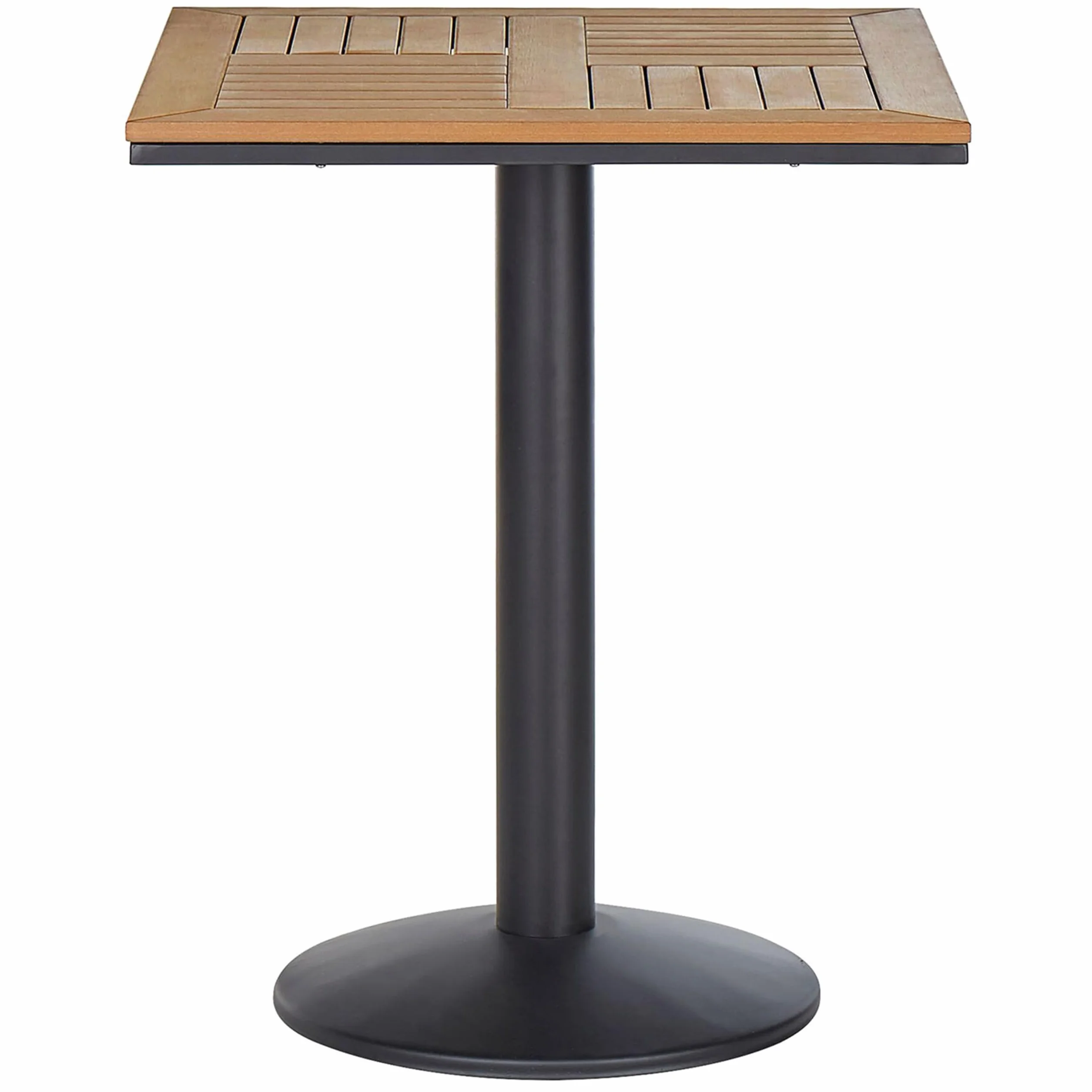 Beliani Table de Jardin Carrée Bistro 60 x 60 cm Métal Bois Synthétique Balcon Moderne