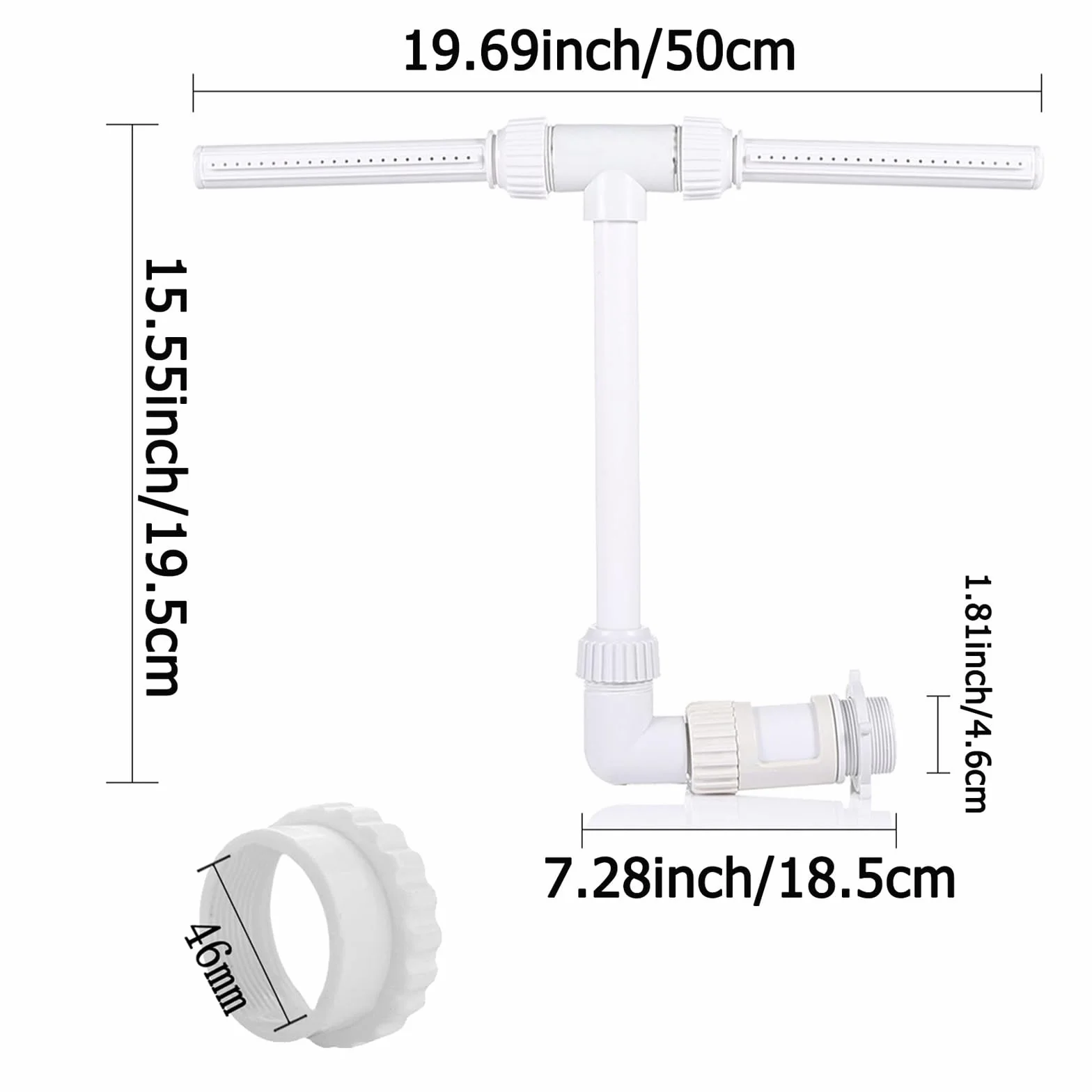 Fontaine de Piscine à Double Jet d'Arrosage Cascade Pulvérisateur avec Adaptateur