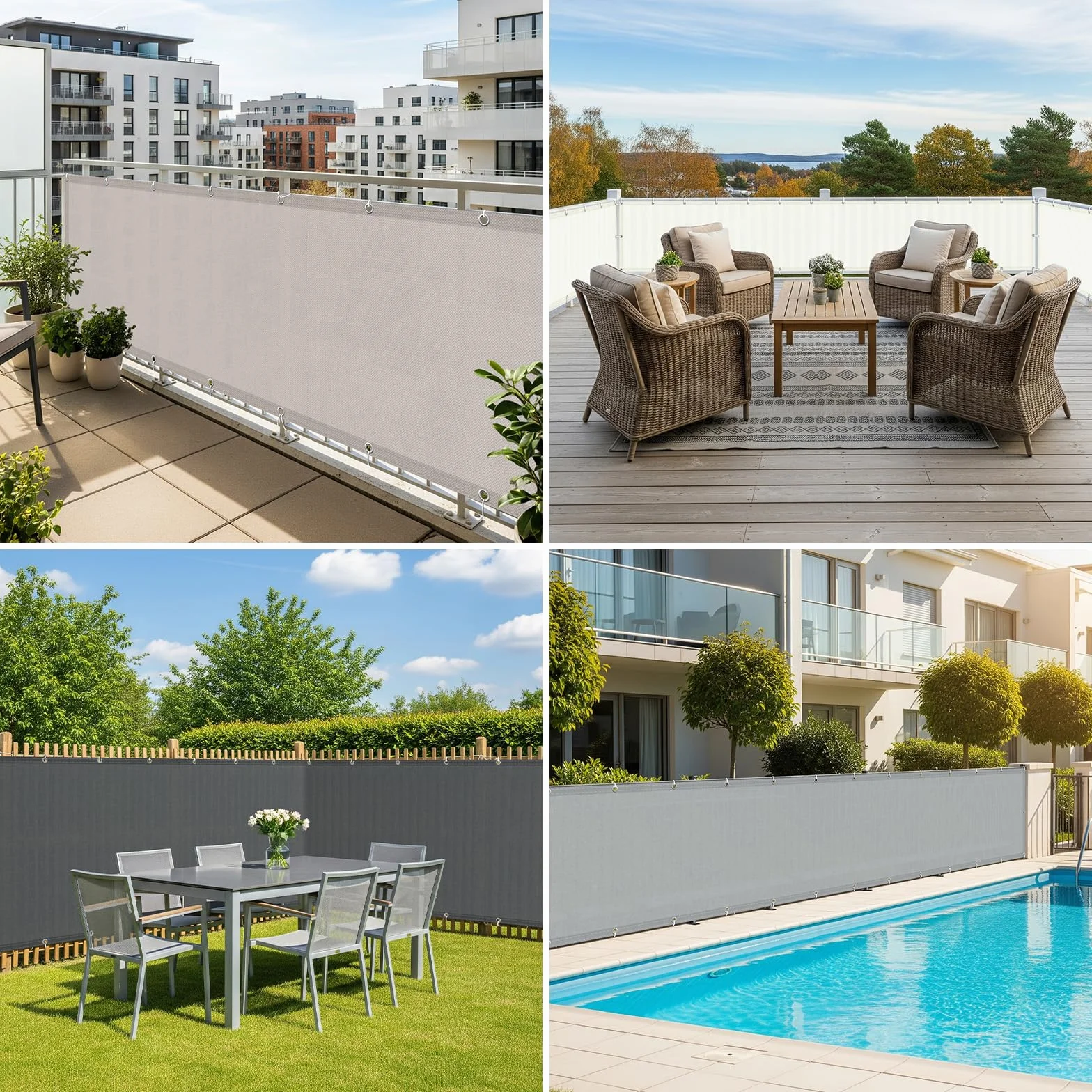 SUNNY GUARD Brise Vue Balcon 90x300cm Cache Vue Balcon, Protection UV, Coupe-Vent et Imperméable, Anthracite