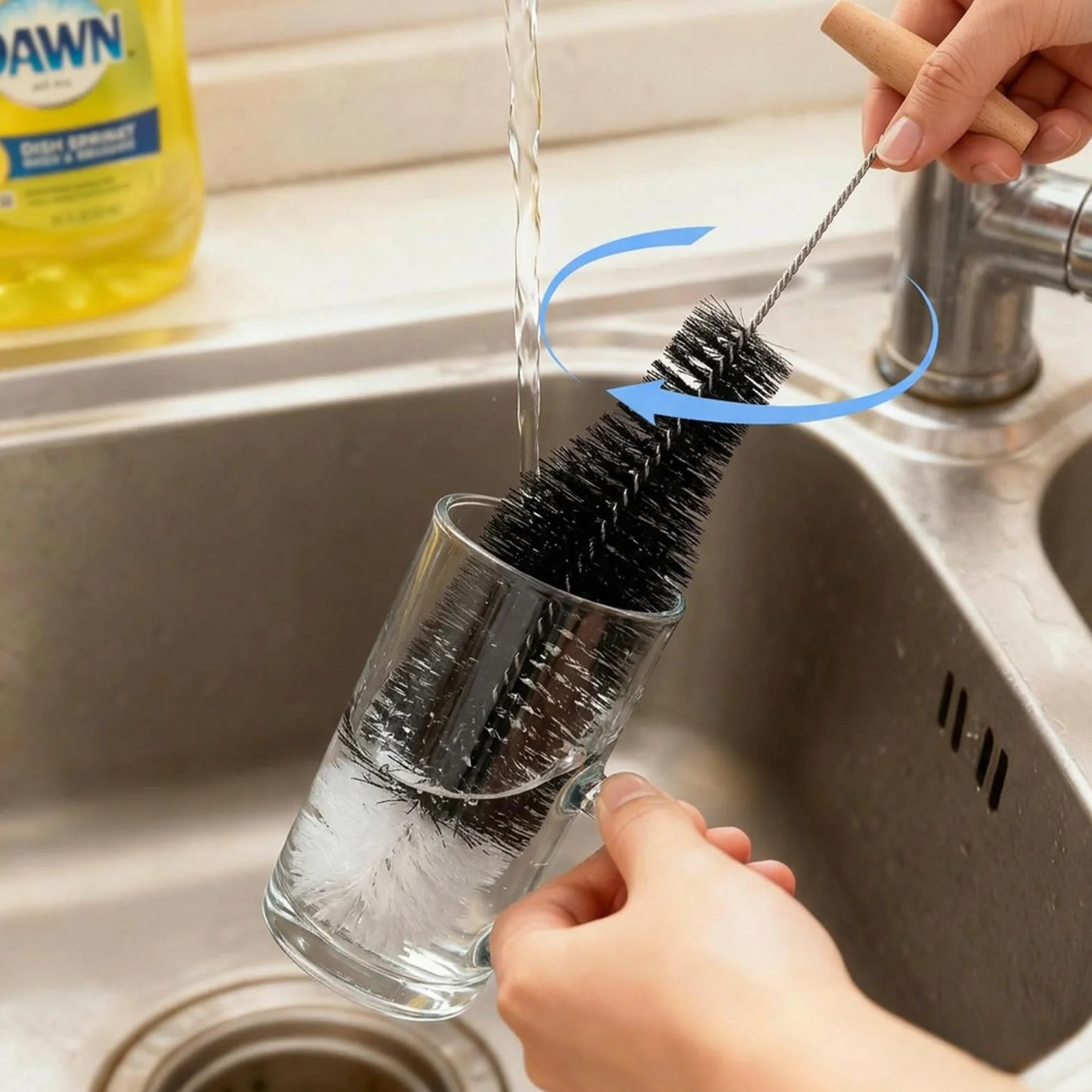2 Pcs Goupillon Bouteille 35cm Compatible avec Les Bouteilles en Verre Sodastream, Gourde en Verre et Bouteilles Étroites, Nettoyage Profond sans Rayures Ni Résidus