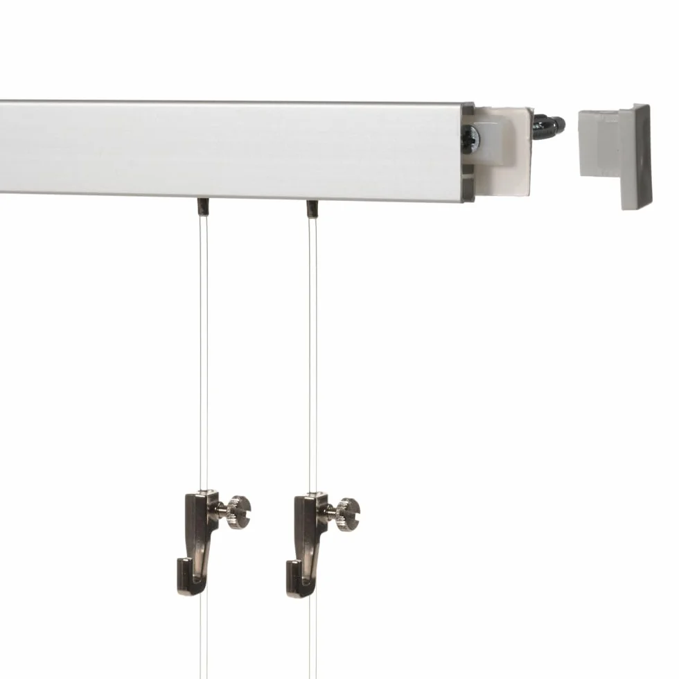 BUDGET (M) Cimaise 6 m (3 x 2 m) à rail pour galerie de tableaux, argent mat, anodisé, différentes longueurs et couleurs