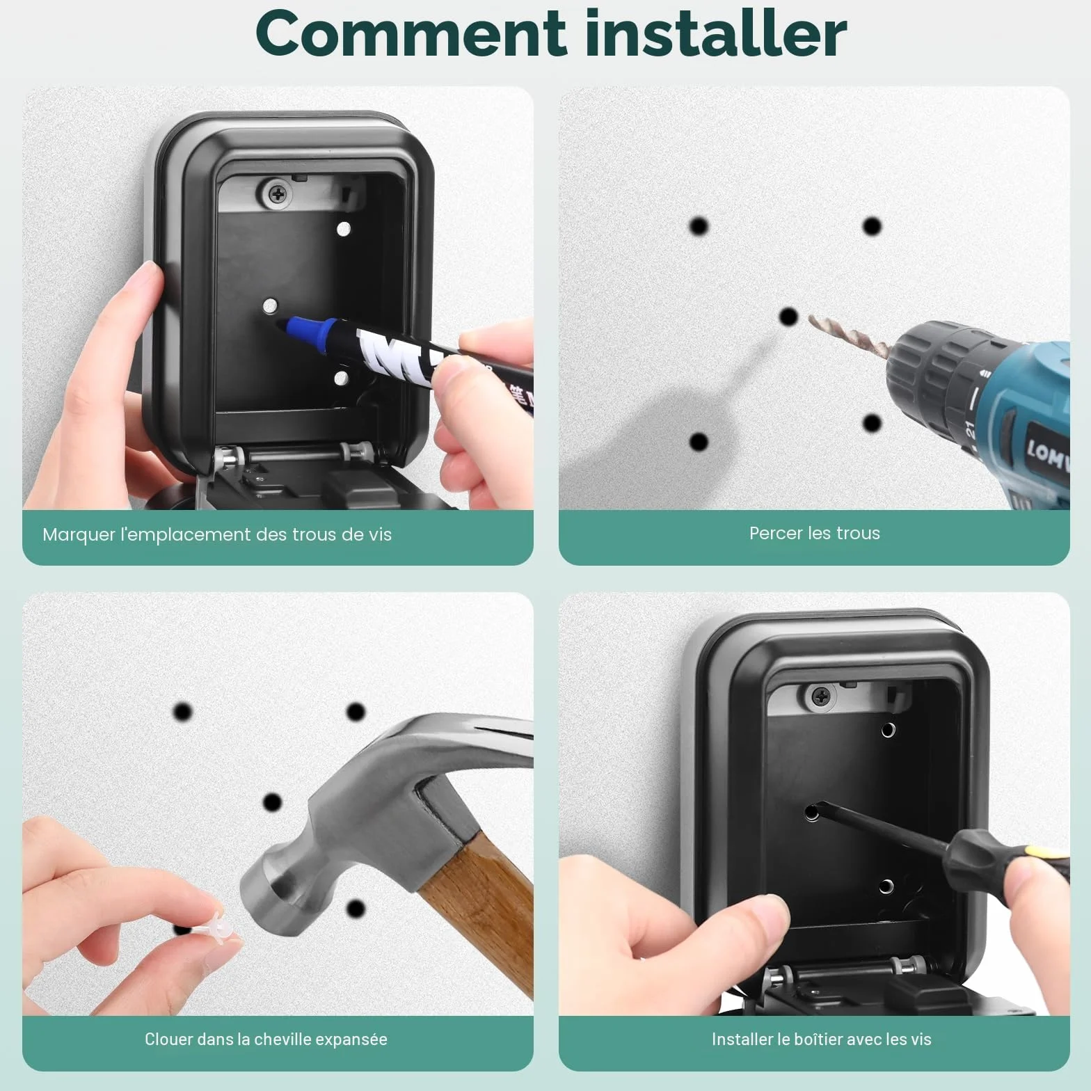 Boîte À Clés Intelligente Grand Format Avec Verrou TTLock Bluetooth Code Secret Murale