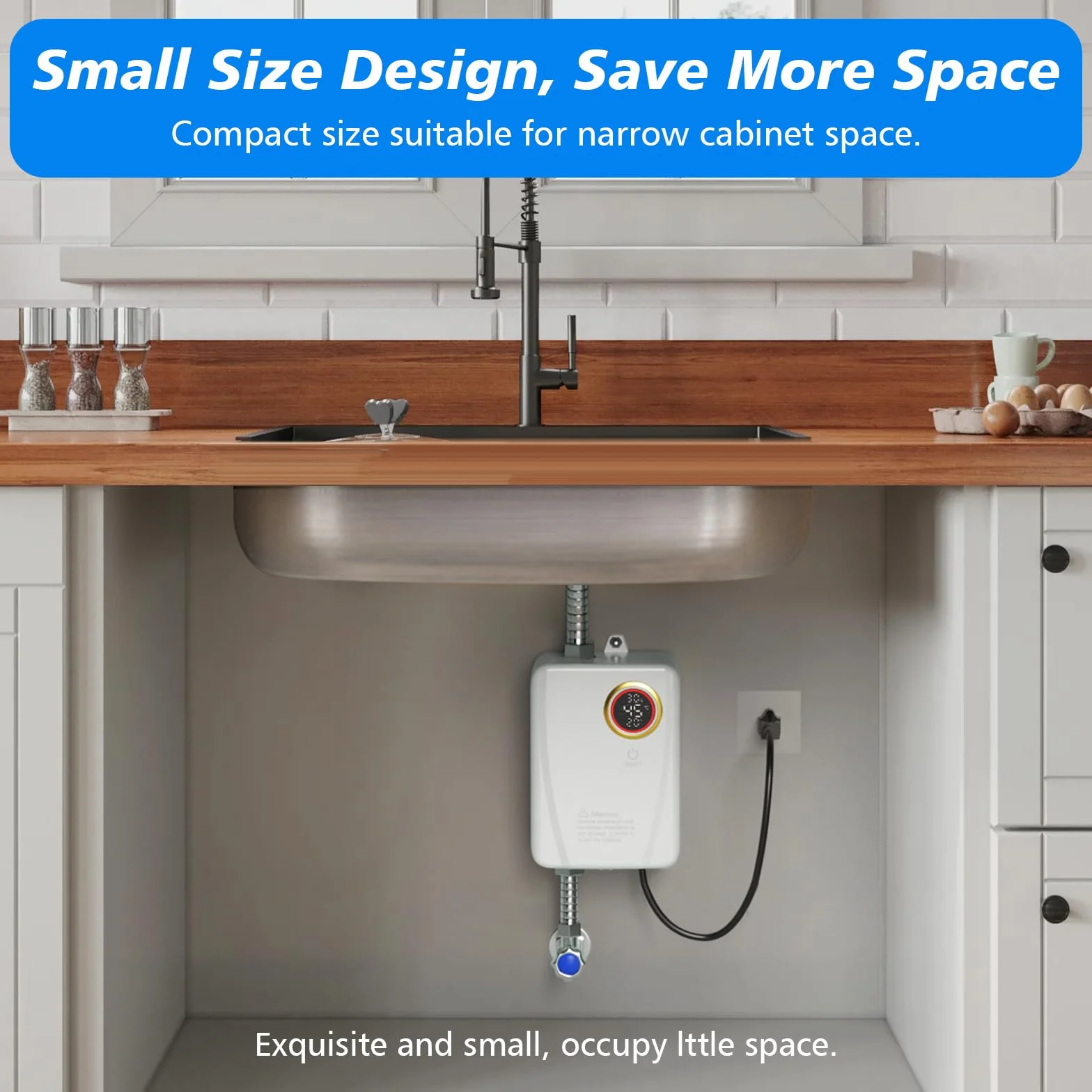 Chauffe-eau électrique 220V 3500W sans réservoir instantané avec écran numérique