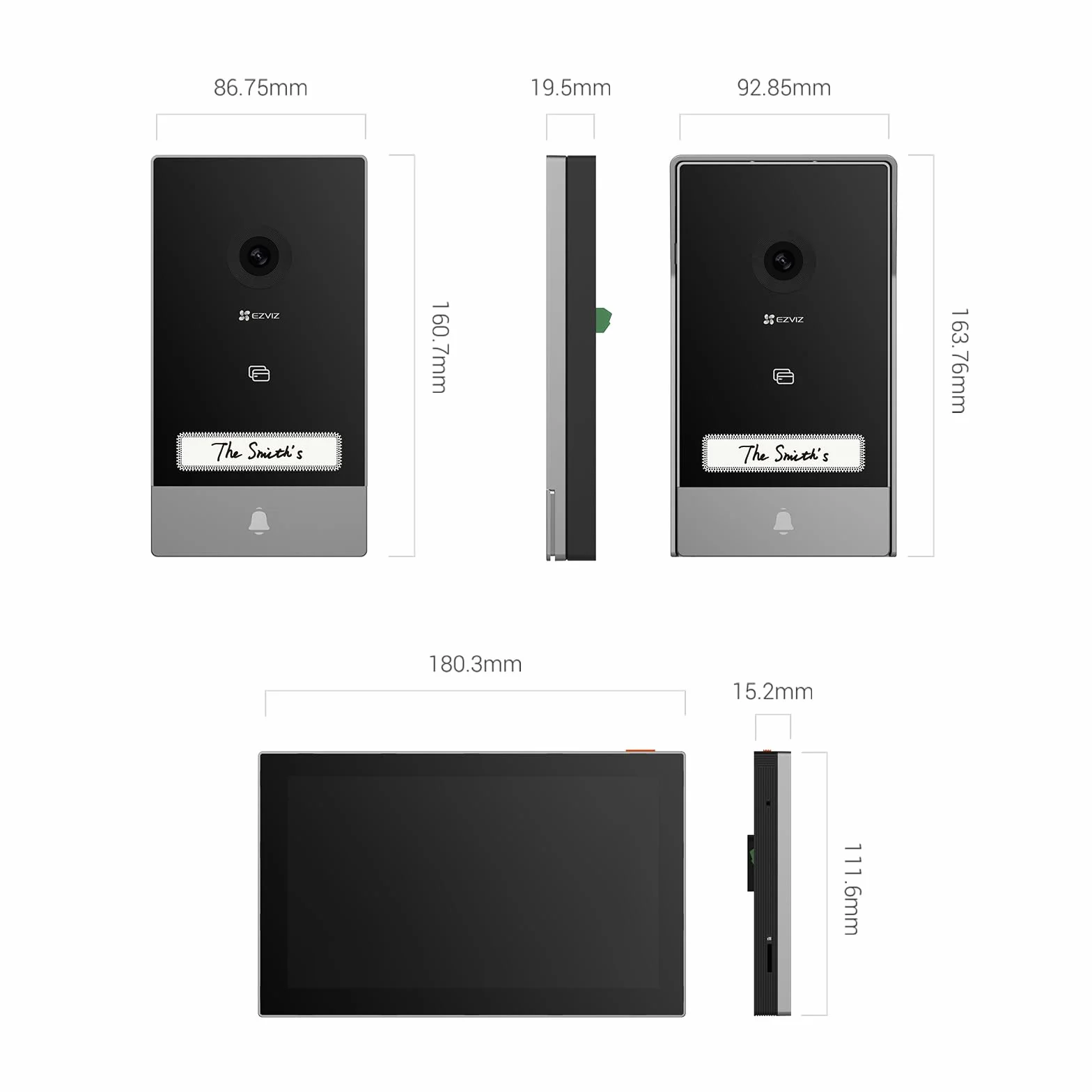 EZVIZ HP7 2K Visiophone Connecté Interphone Vidéo 7 Pouces Moniteur Tactile Unlock à Distance 2 Fils Détection Humaine RFID Audio Bidirectionnel Vision Nocturne étanche WiFi dual-Band