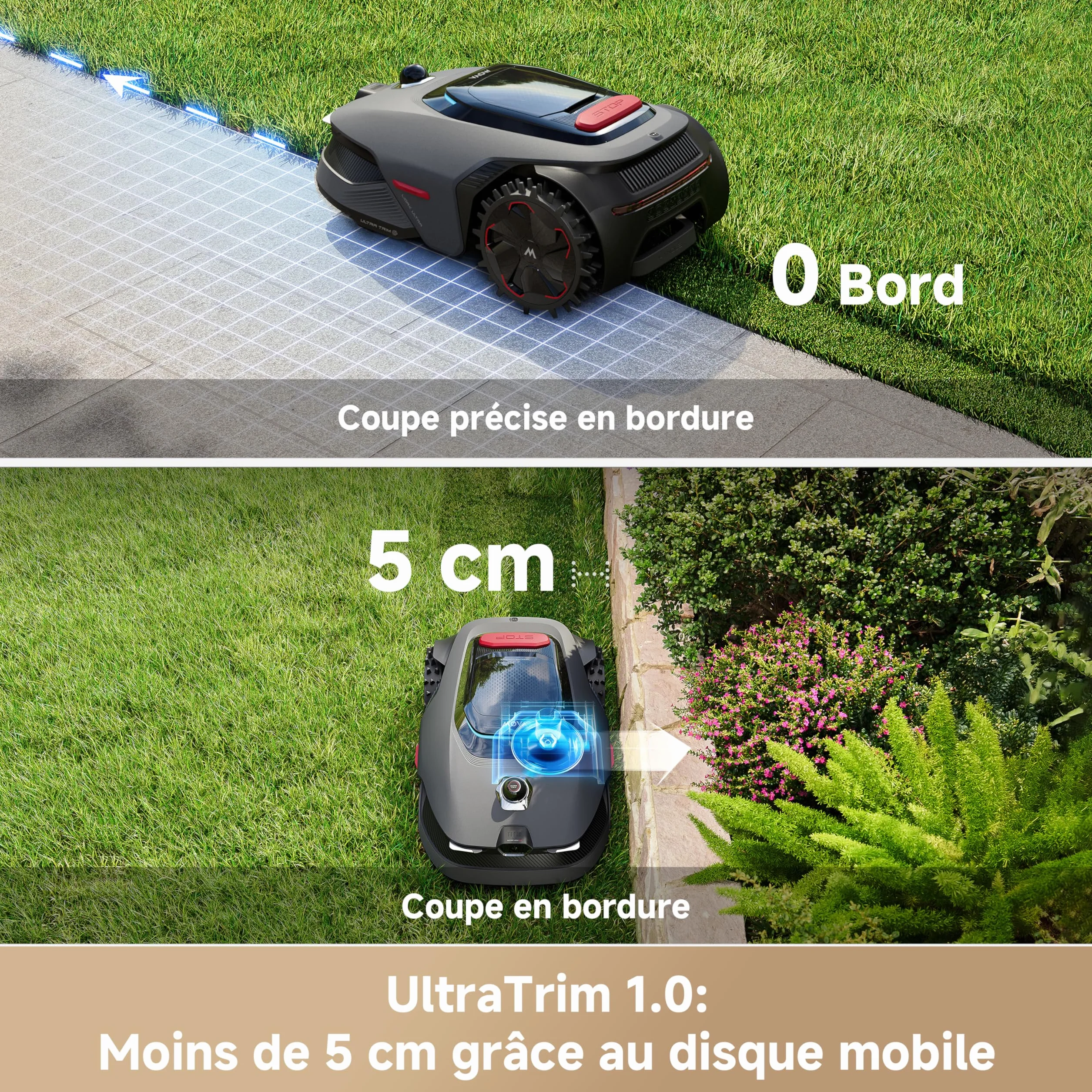 MOVA LiDAX Ultra 1200 Robot Tondeuse sans Fil, Cartographie IA LiDAR 3D 360°, 1200 m², Coupe Bordures 5 cm