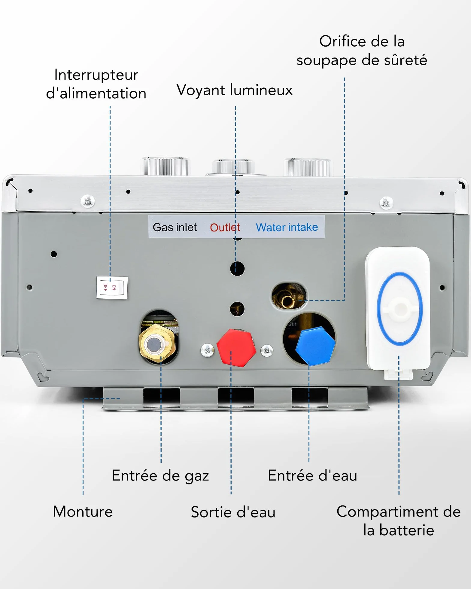 CO-Z Chauffe-Eau à Gaz Instantané 8LPM 13,6kW LPG GPL Acier Inoxydable CE Portable Maison Camping Caravane