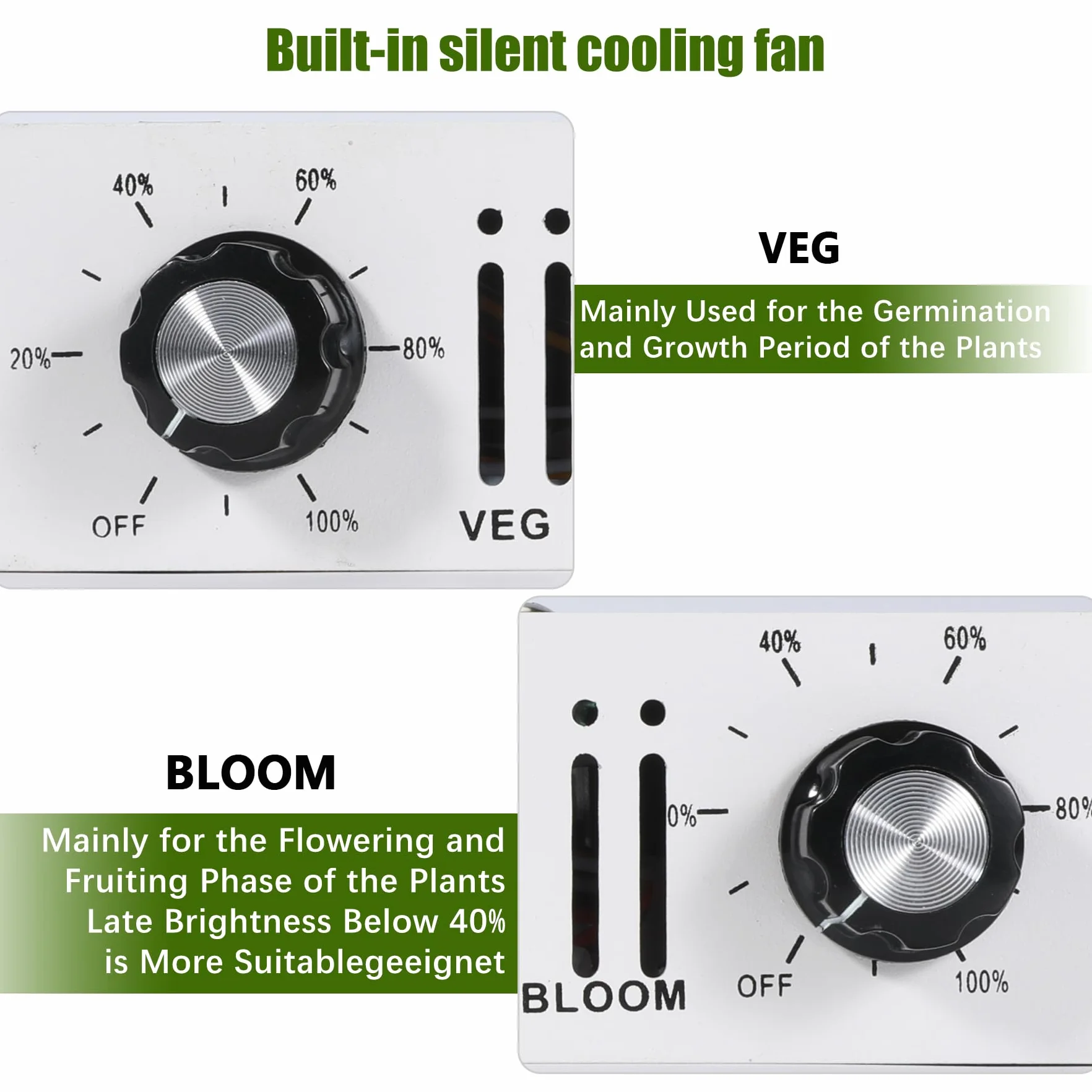 Lampe LED Horticole 1200W Spectre Complet Double Dimmable VEG BLOOM