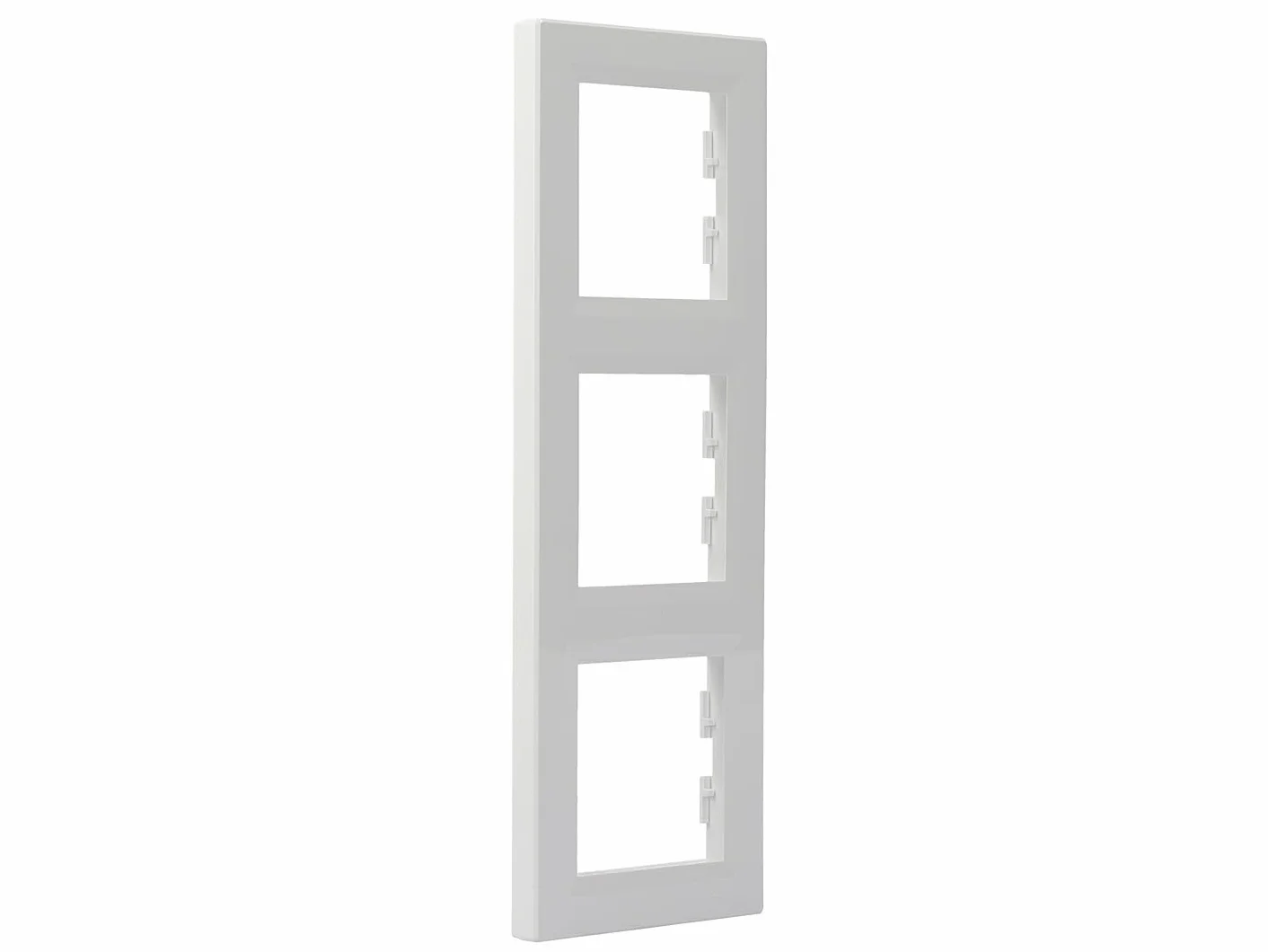 Schneider Electric Asfora EPH5810321D Cadre vertical pour prise et interrupteur, 3 prises, blanc, 1 pièce