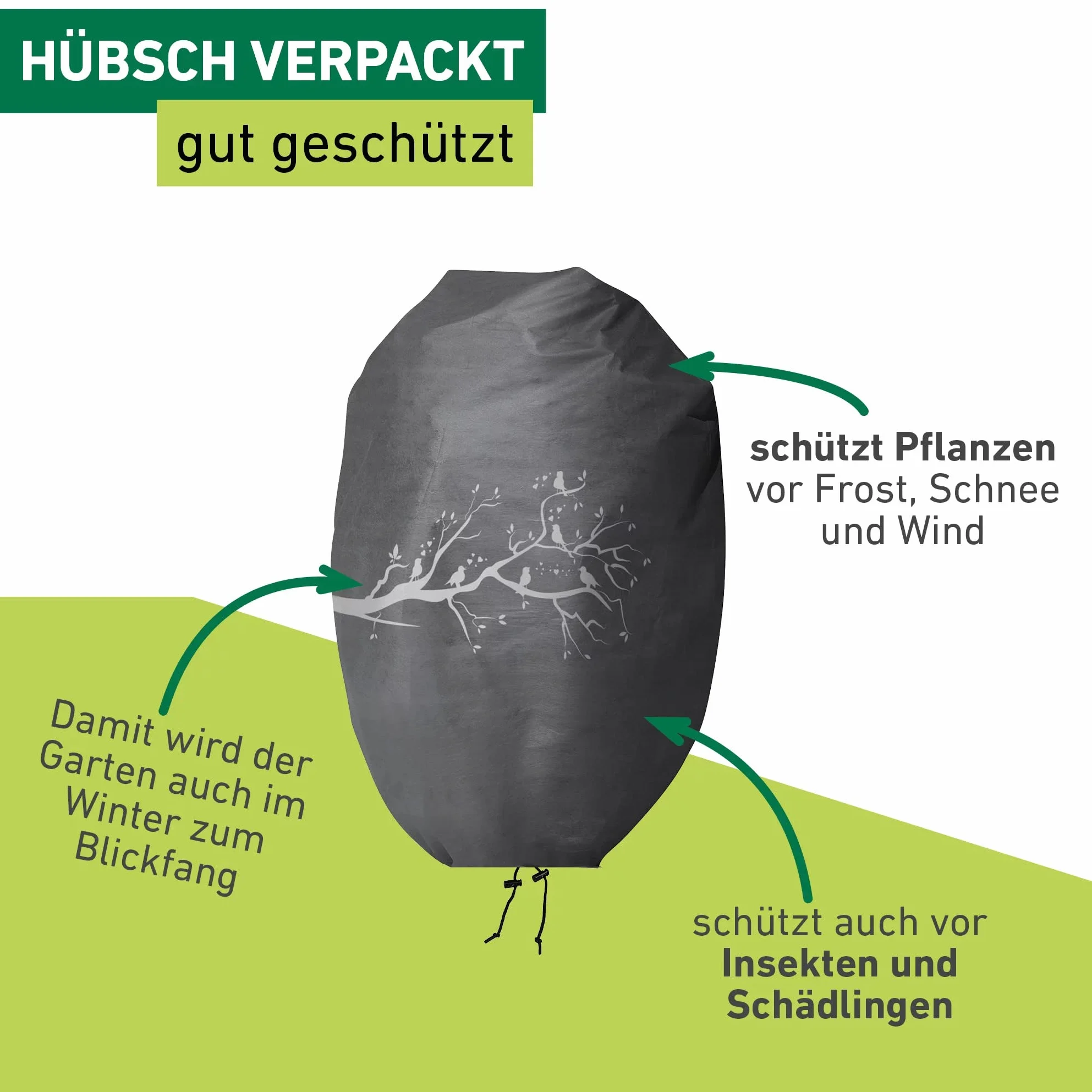 Windhager Housse de Protection Hiver XXL 1,4 x 2 m Voile Anti-Gel Plantes résistant aux intempéries Anthracite 07399