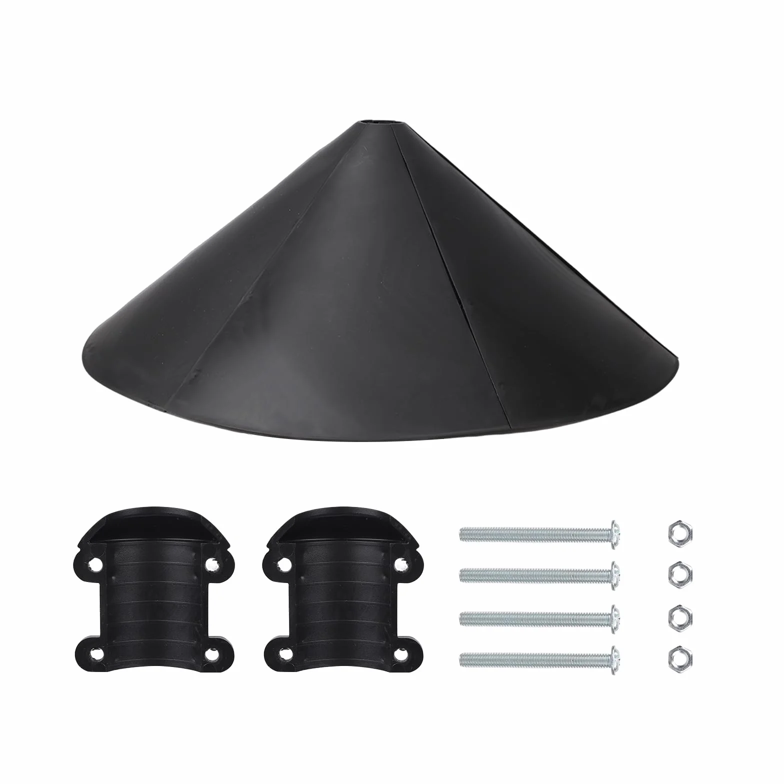 Gosknor Déflecteur Anti-Écureuils pour Mangeoire à Oiseaux 38cm Plastique Protection Montage Poteau Noir