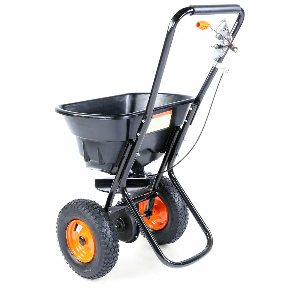 Épandeur centrifuge sur roues FUXTEC FX-GS36 36kg capacité semoir engrais sel gravillons réglage continu