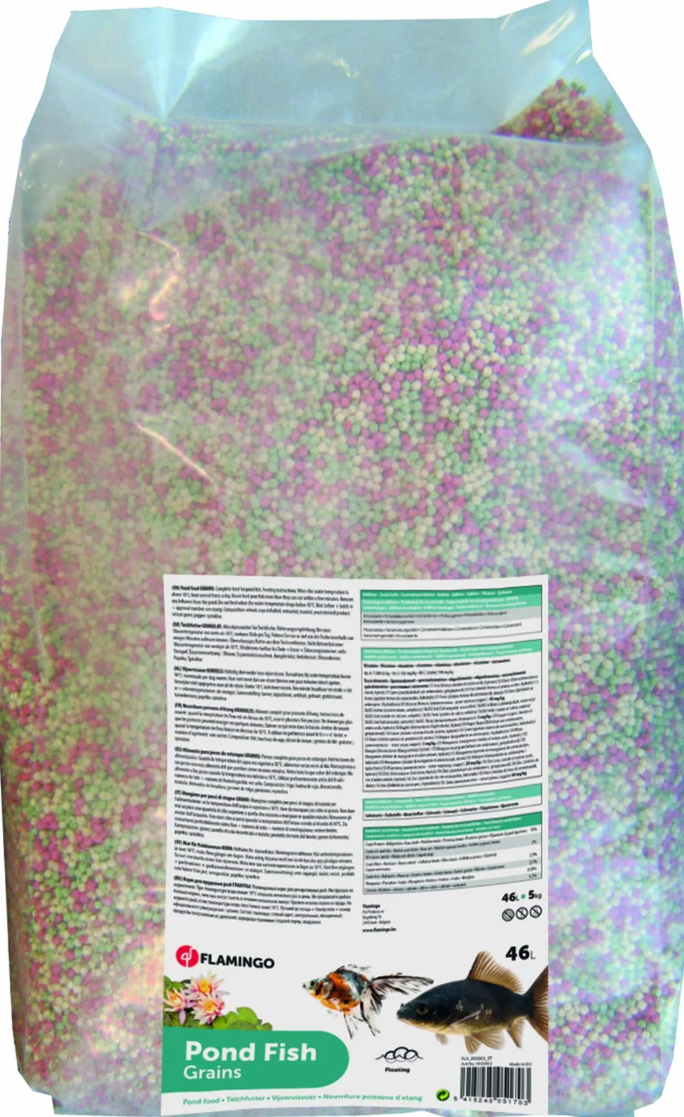 Flamingo Nourriture d’Etang Granulats 5 kg 46 L