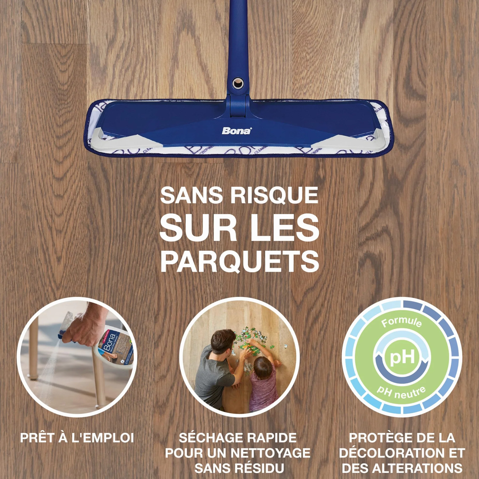 Bona Nettoyant Parquet 1L - Produit Nettoyant Sol Professionnel - Bois - Nettoyant Sol Non Moussant - Sans Résidu & Sèche Rapidement