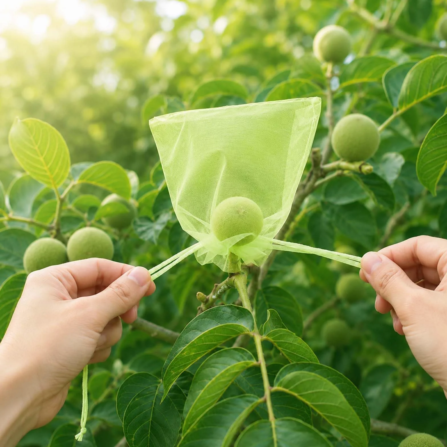 Lot de 100 Sachets Protection Raisin 20x30 cm avec Cordon de Serrage, Sac Protection Fruits Contre Guêpes Oiseaux Insectes