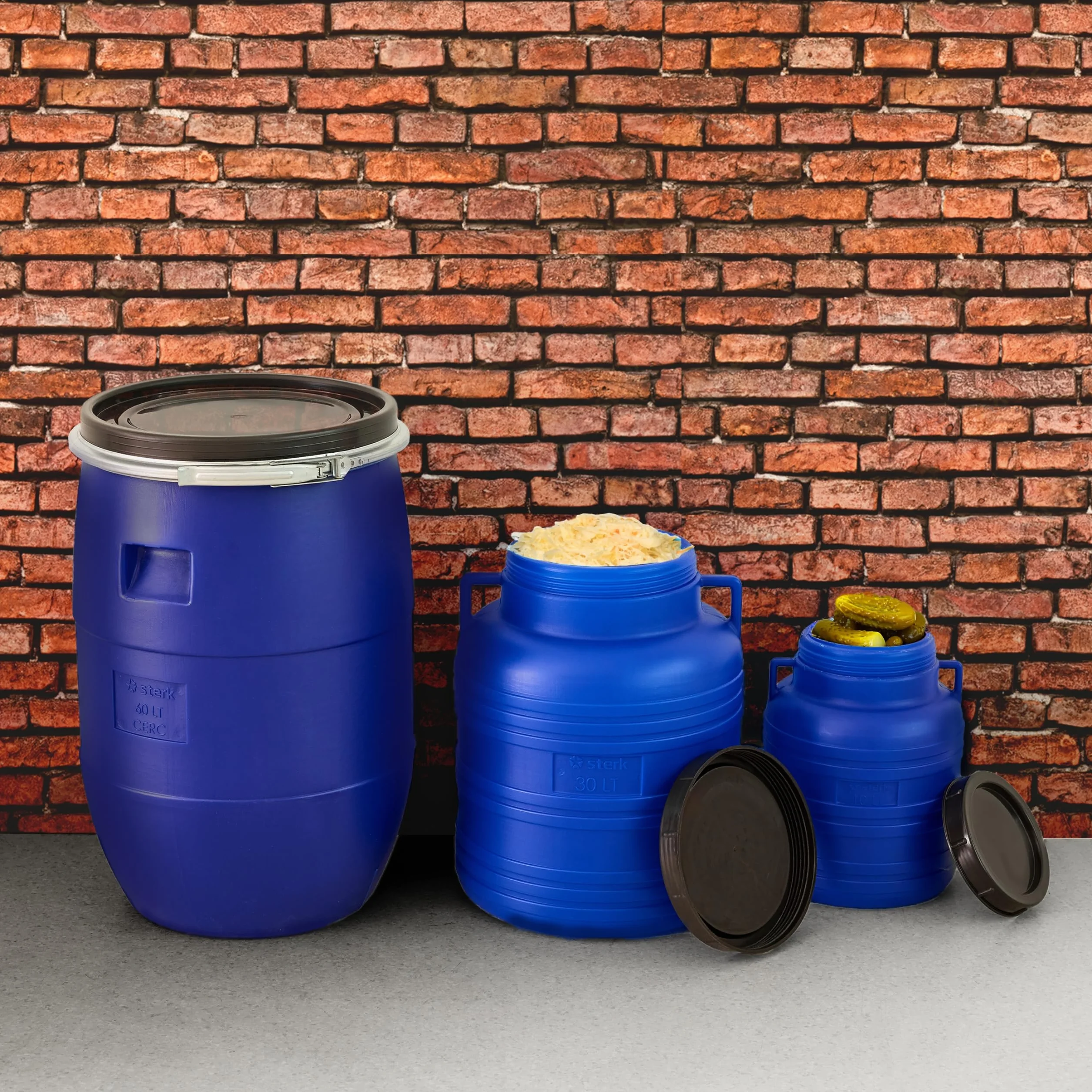 Garronda Lot de 2 Réservoir d'Eau 30 L, Baril Alimentaire HDPE sans BPA, Tonneau de Jardin GD-0078