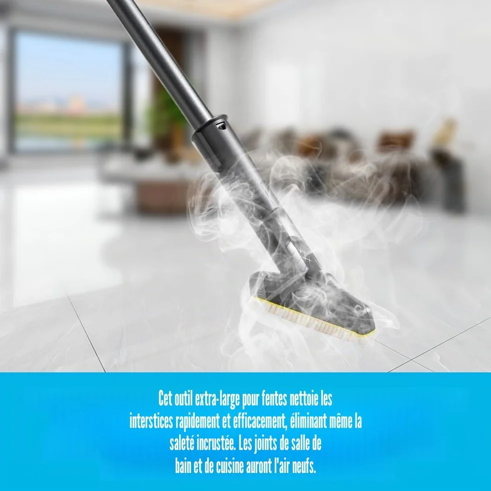 Accessoires de nettoyage à vapeur pour brosse de joints XXL Kärcher avec joint flexible, ensemble de brosse de joints pour nettoyeur à vapeur Kärcher, nettoyage hygiénique pour joints de ciment et de