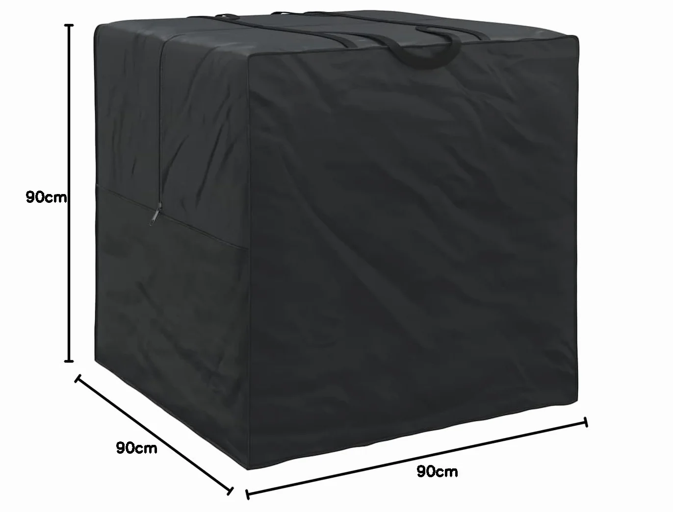 Housse de Meubles d'extérieur Noir 90 x 90 x 90 cm Tissu 210D Sac de Stockage