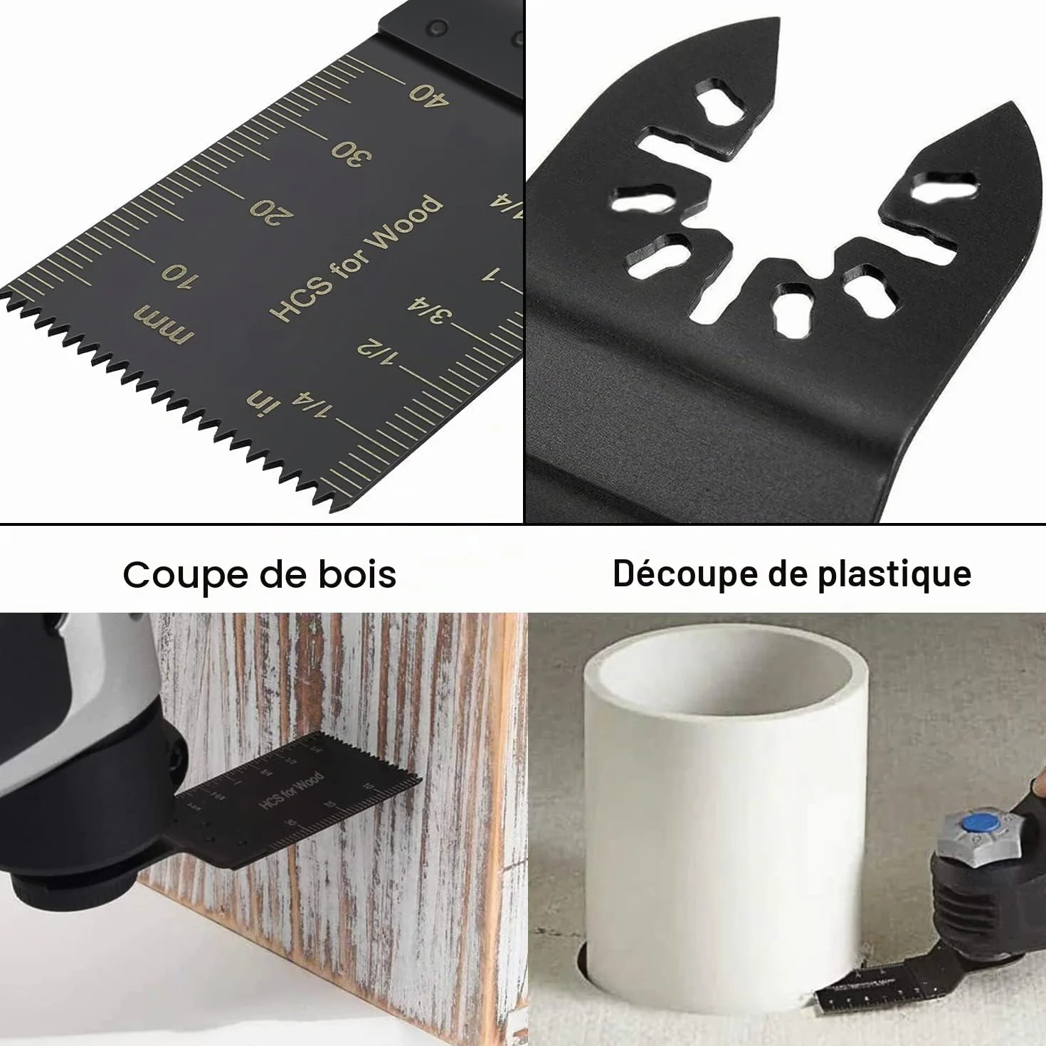 Lot de 100 lames de scie oscillantes universelles pour bois compatibles avec Fein Multimaster Porter Cable Bosch Ryobi Dewalt Milwaukee Rockwell