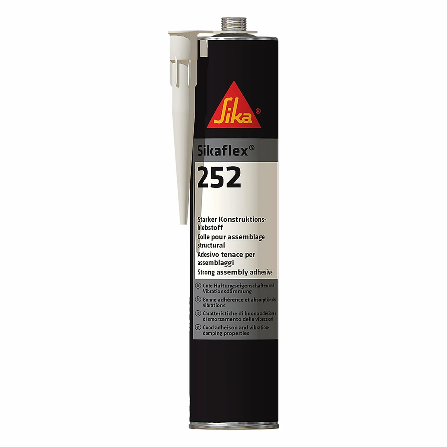 SIKA - Colle pour assemblages structuraux - Sikaflex 252 Blanc - Idéal pour métaux, plastiques, céramiques dans l'assemblage des véhicules - Amortit les vibrations - Peut être peint - 300ml