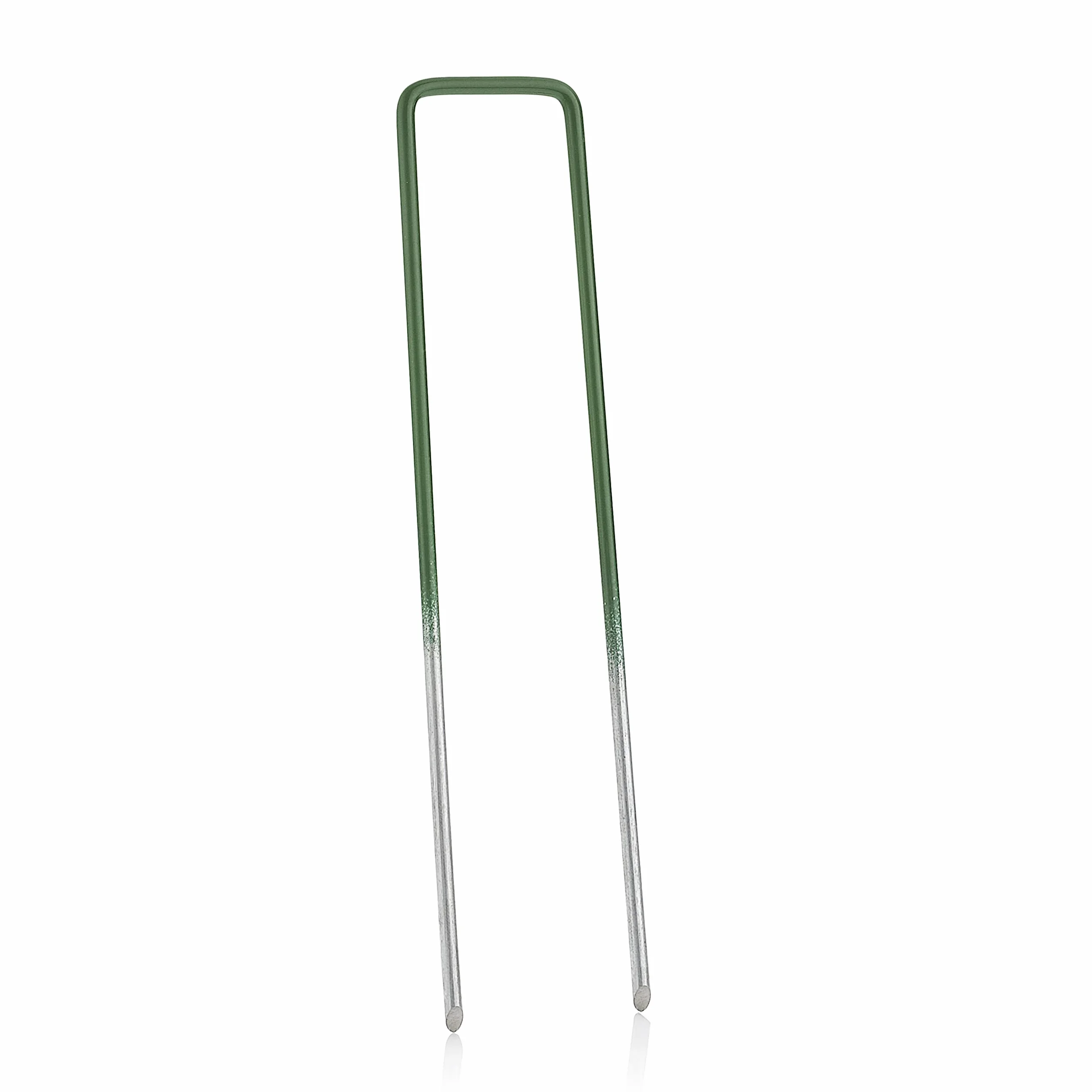 GardenMate Piquets en Acier galvanisé à Chaud pour Gazon synthétique 15 cm 2,5cm 2,9mm Tête Plate Vert