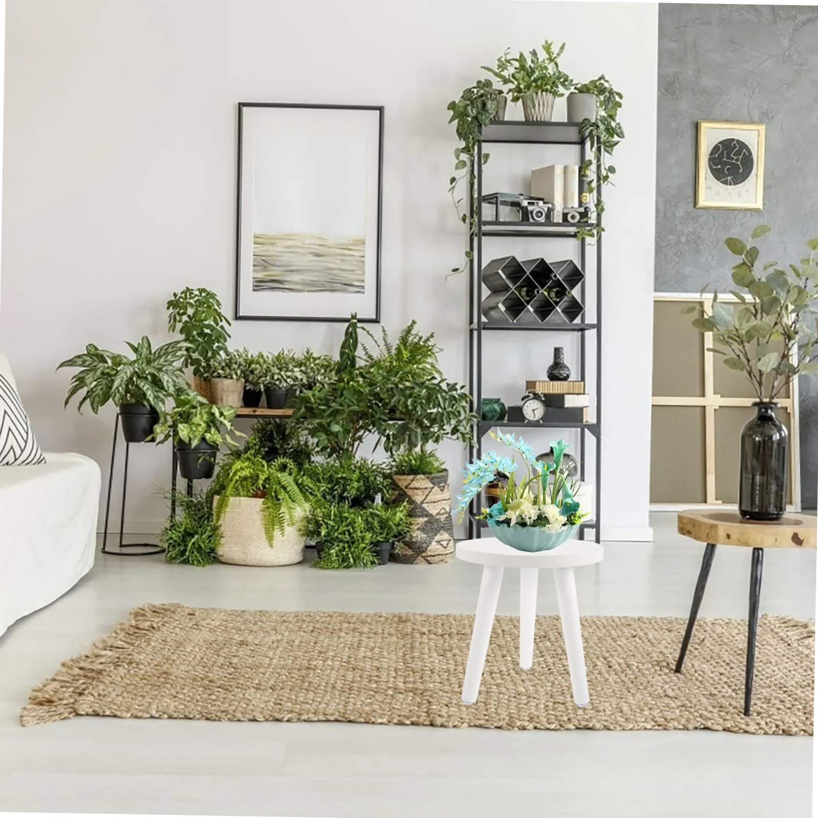 Happyyami Présentoir En Bois D'Intérieur Pour Plantes Support Pot De Table Rustique