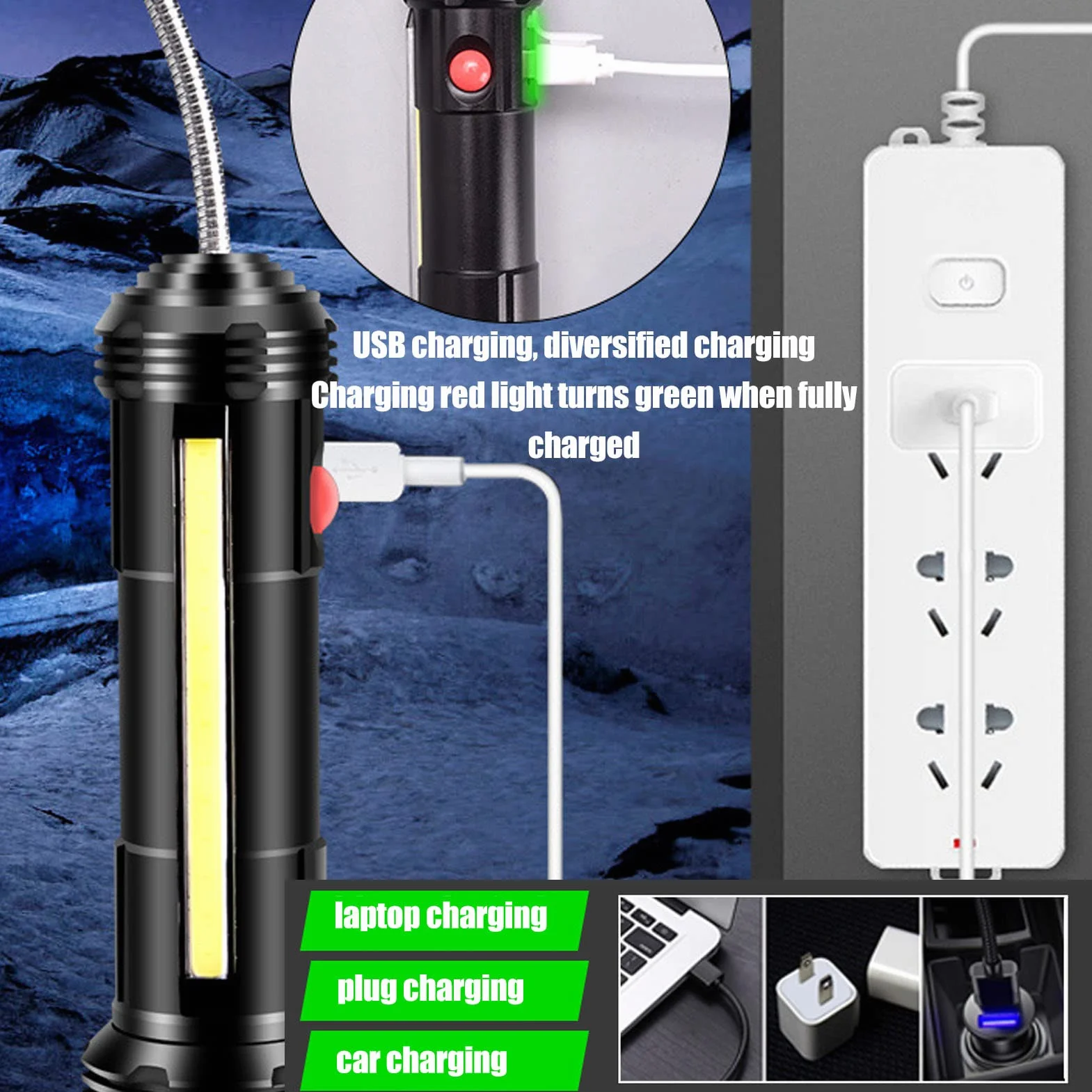 Lampe de Barbecue Magnétique LED avec Col Flexible, Éclairage pour Grill BBQ, Accessoires Camping Extérieur