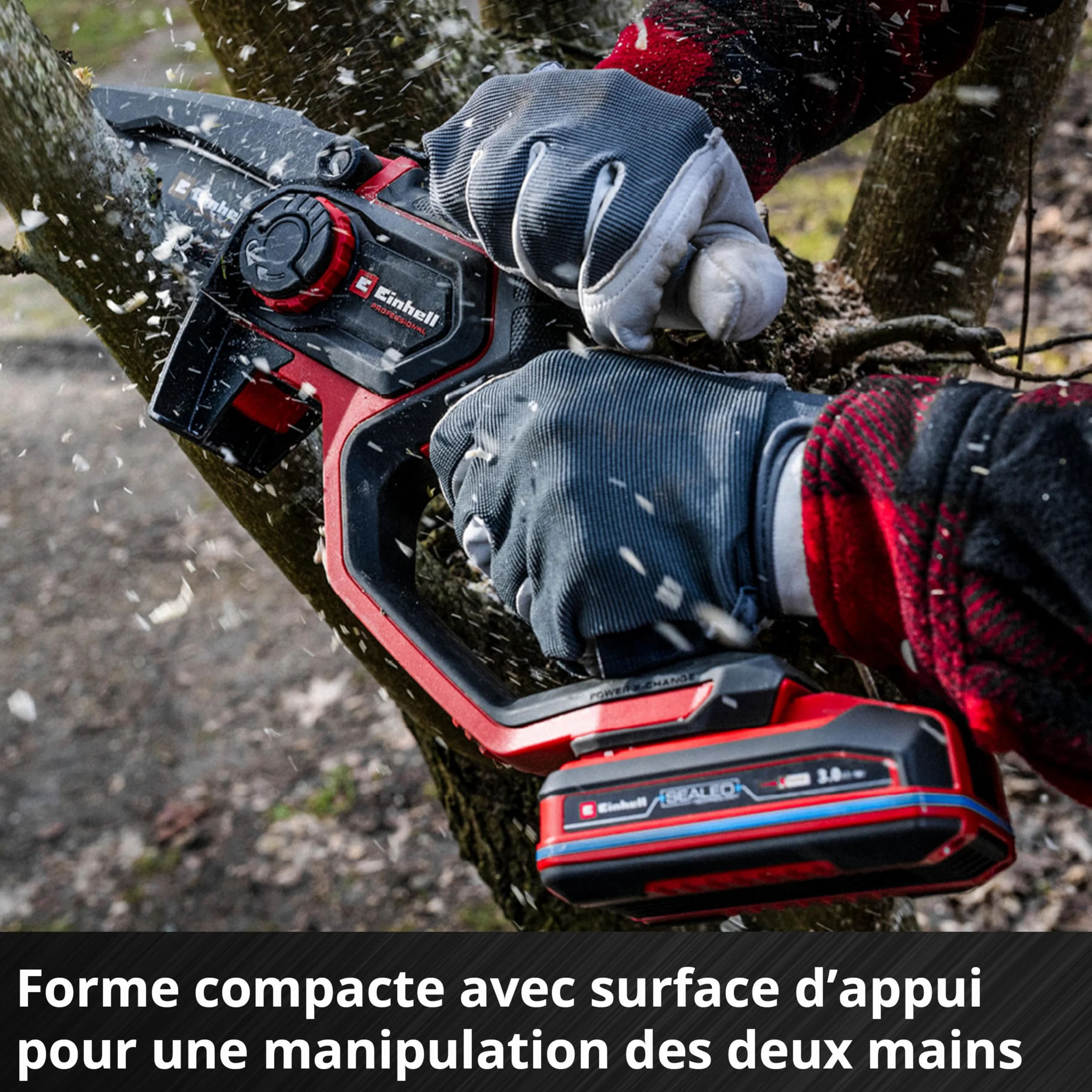 Einhell Professional Élagueuse sans fil GP-PS 18/20 Li BL-Solo Power X-Change (18 V, longueur de coupe 15 cm, moteur sans charbon, vitesse de chaîne 8 m/s, lubrification automatique, sans batterie)