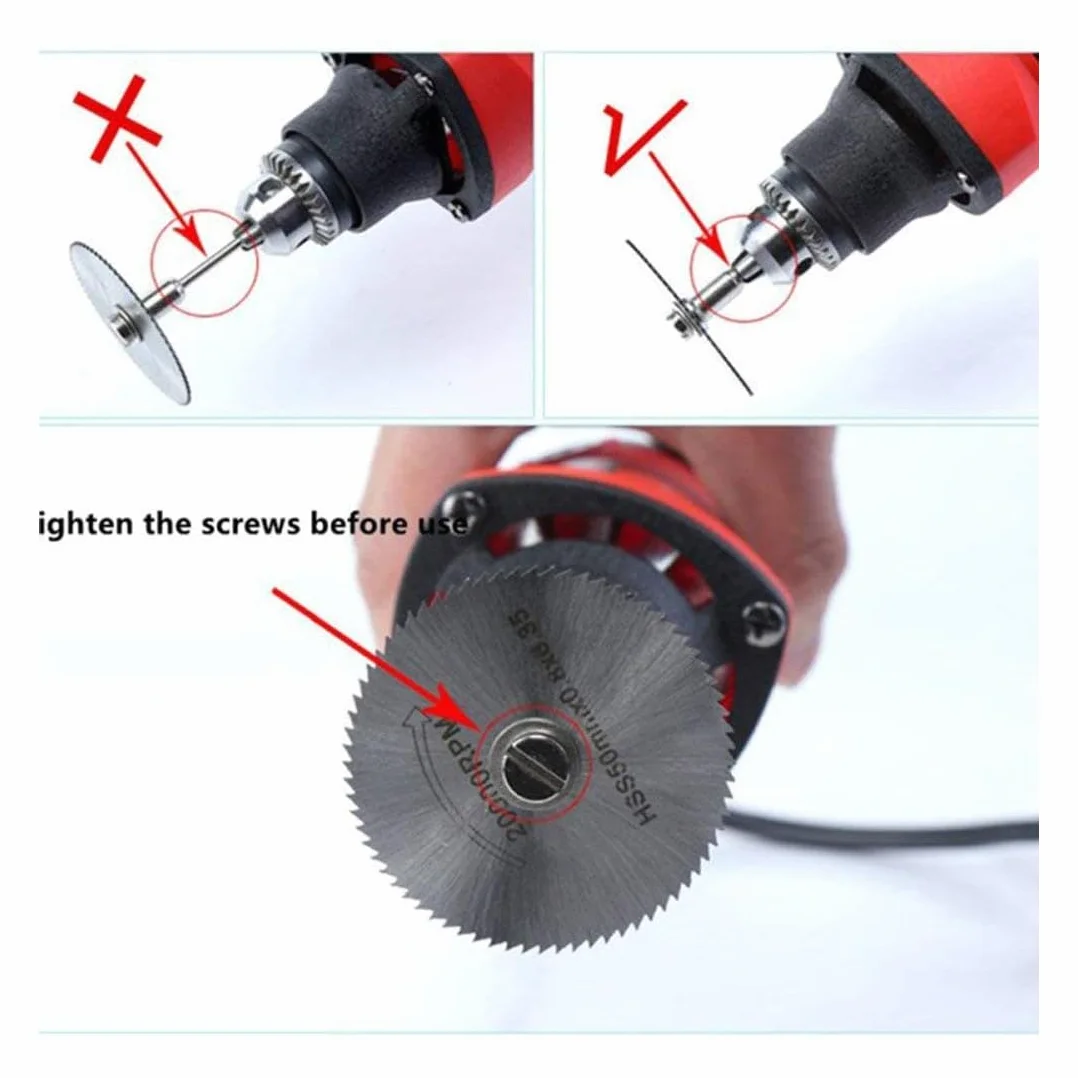 8 Pièces Disques de Coupe pour Dremel, HSS lames de scie outil rotatif, (Acier de nitruration) circulaire Disques de lame de scie, Lame Mini Scie Circulaire pour Couper Bois, Plastique et Métal