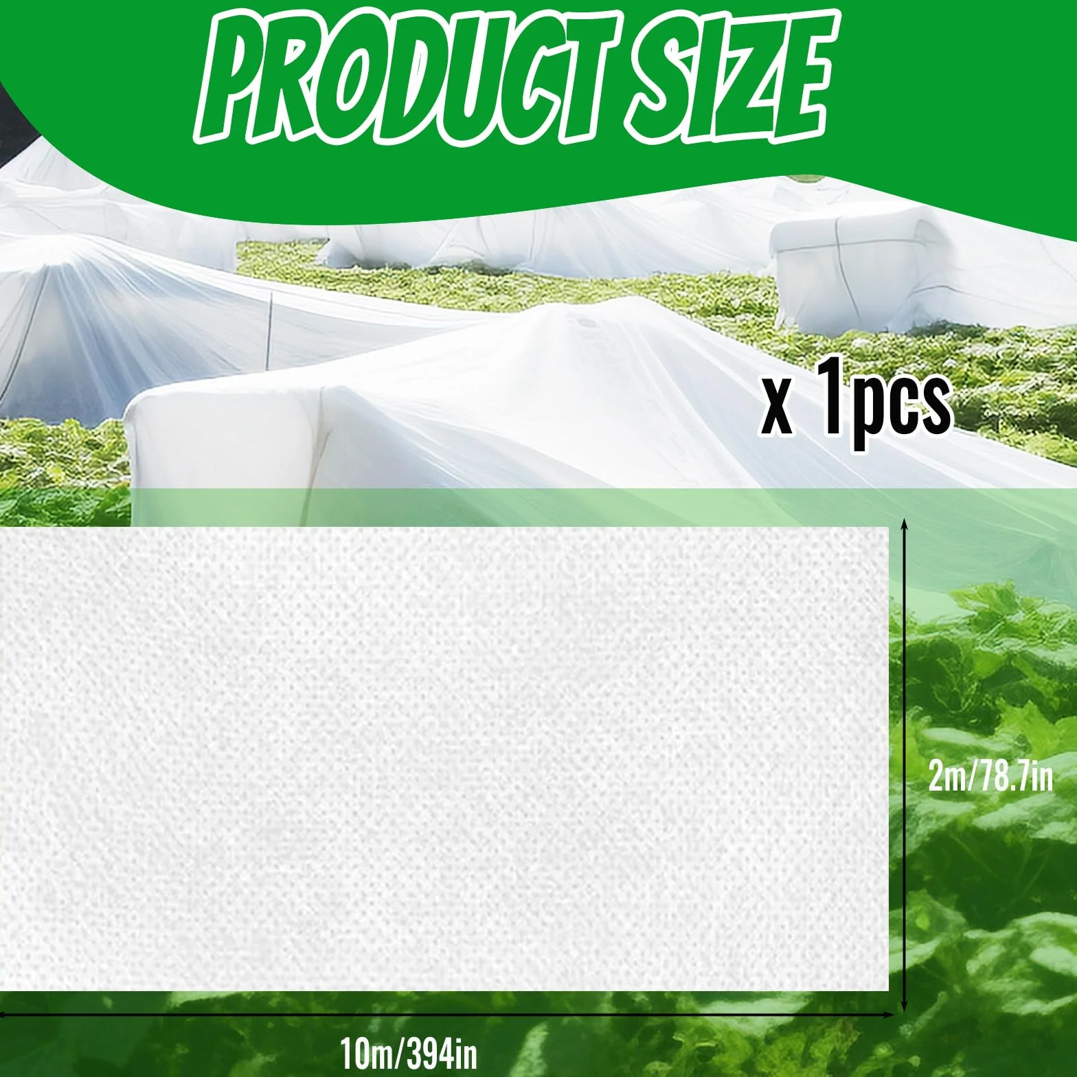 Bâche d'Hivernage Plante 2x10m Voile Hivernage Protection Gel Réutilisable Résistant Insectes Oiseaux Blanc