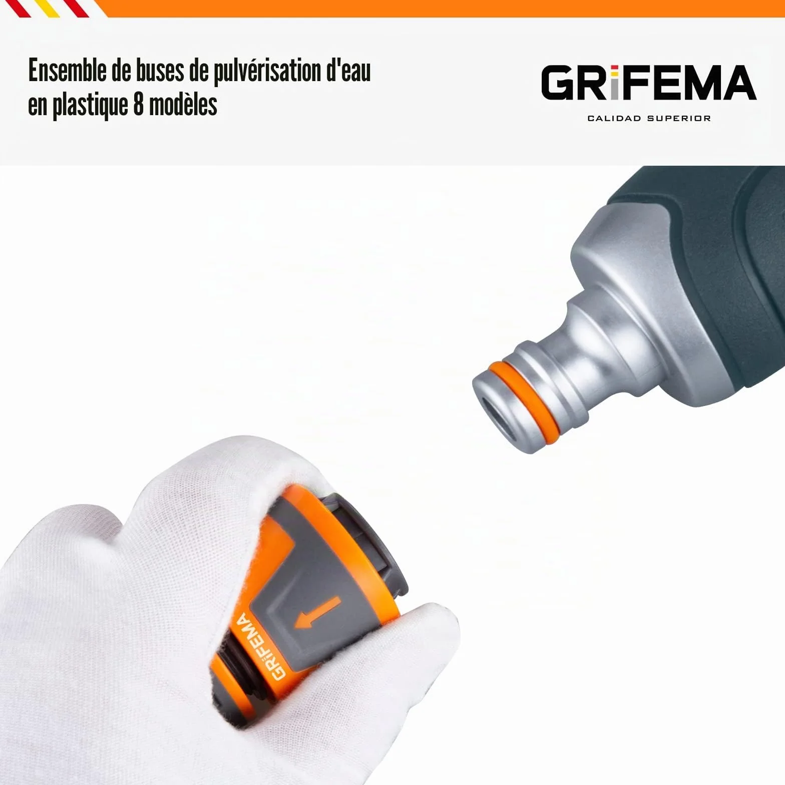 GRIFEMA GE1305 Pistolet arrosage 8 modèles réglables débit d'eau contrôlable
