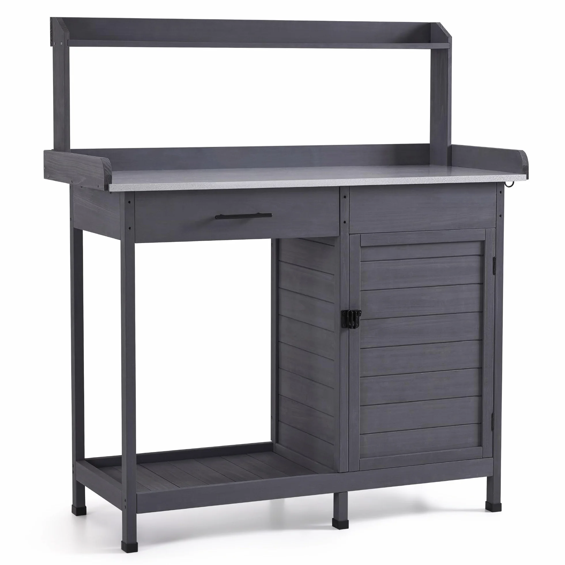 M MCombo Table de Jardin avec Tiroir 48x112x126 cm Gris