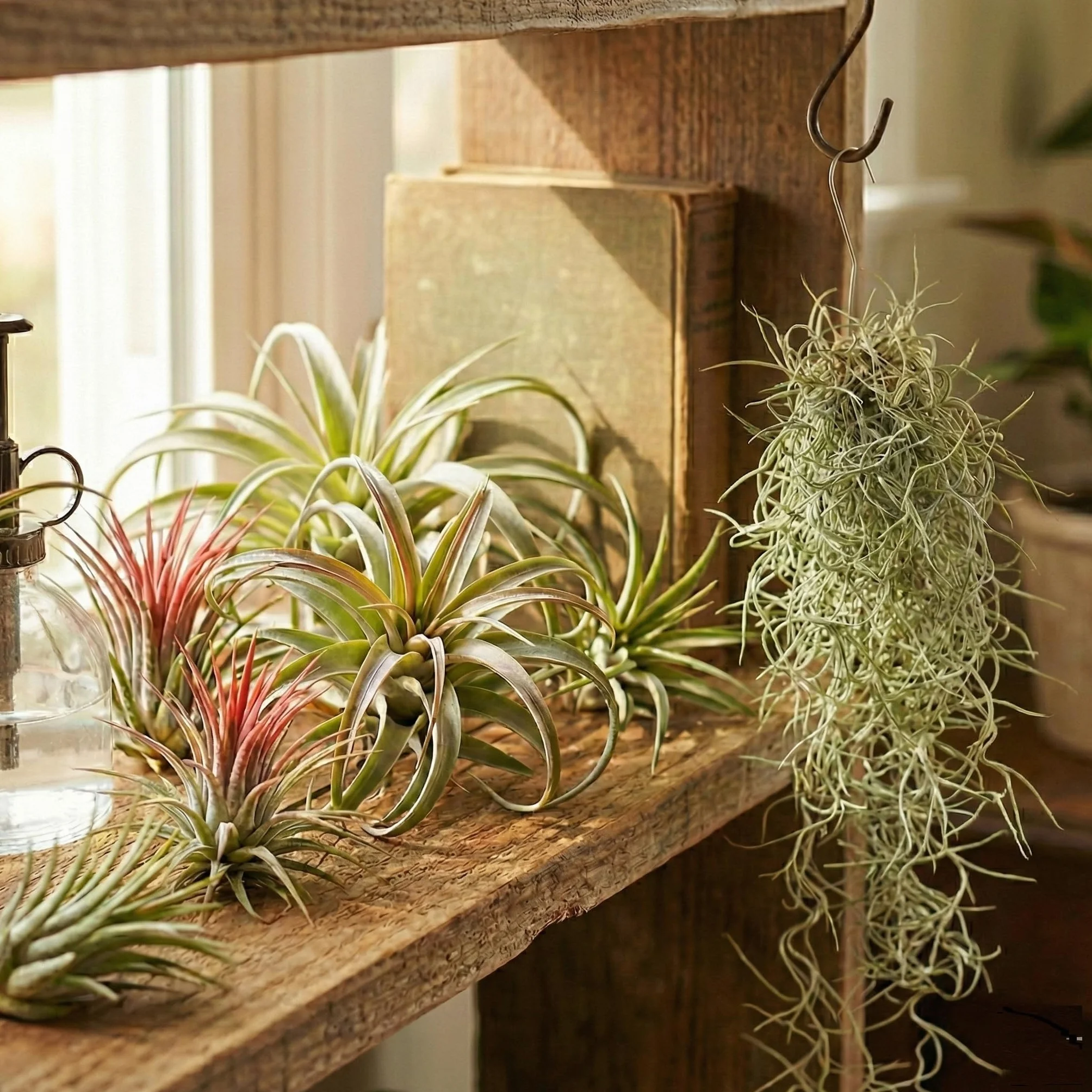 Tillandsia Set Plantes Aériennes 10 Pièces Air Plants sans Terre Spray Ø5 cm Hauteur 10 cm