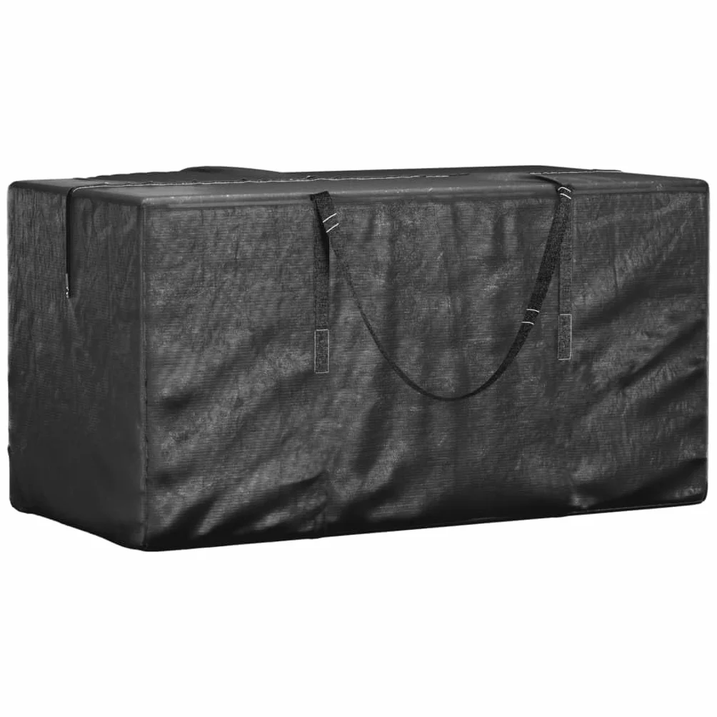 Sac de rangement polyéthylène noir 150x75x75 cm avec fermeture éclair et poignées