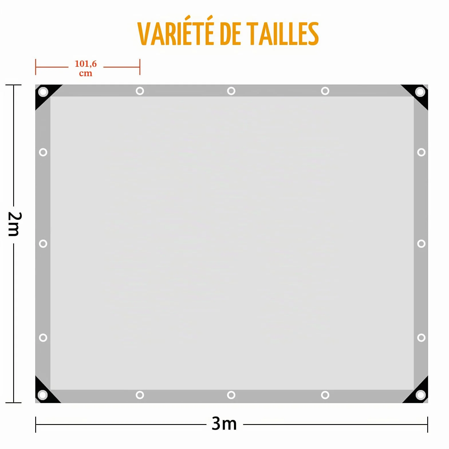 Bâche Imperméable, Bâche de Protection en Polyéthylène, UV Résistant Bache Camion, Pergola, Serre, Baches Imperméables pour Exterieur, Jardin, Tonnelle, Camping, Meubles, Argent-2x3m