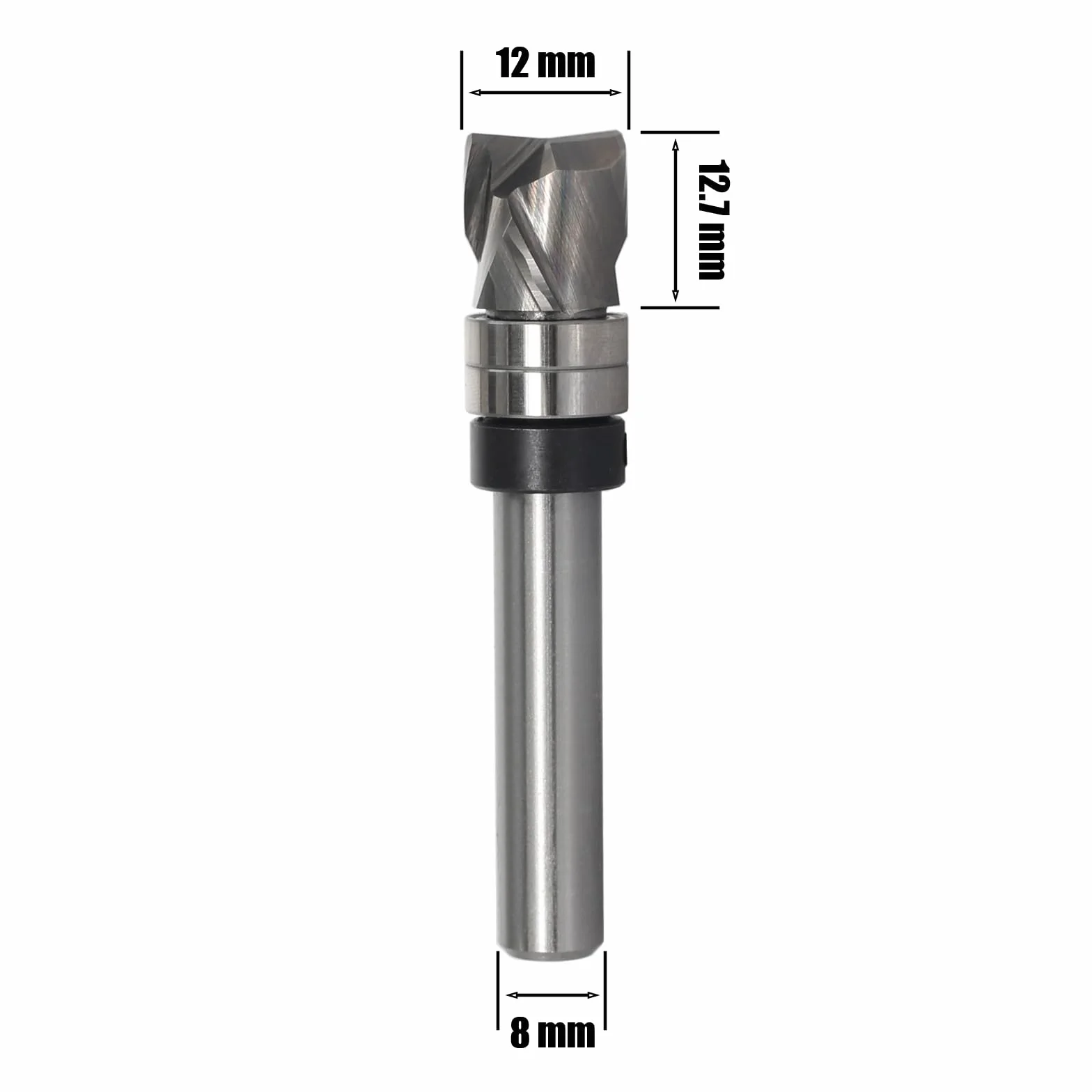 Fraise à Affleurer Spirale à Tige de 8 mm, Coupe de Compression Up&Down, Pour Défonceuse, Rainure en Spirale, Diamètre de Coupe 12 mm, Longueur de Coupe 12,7 mm