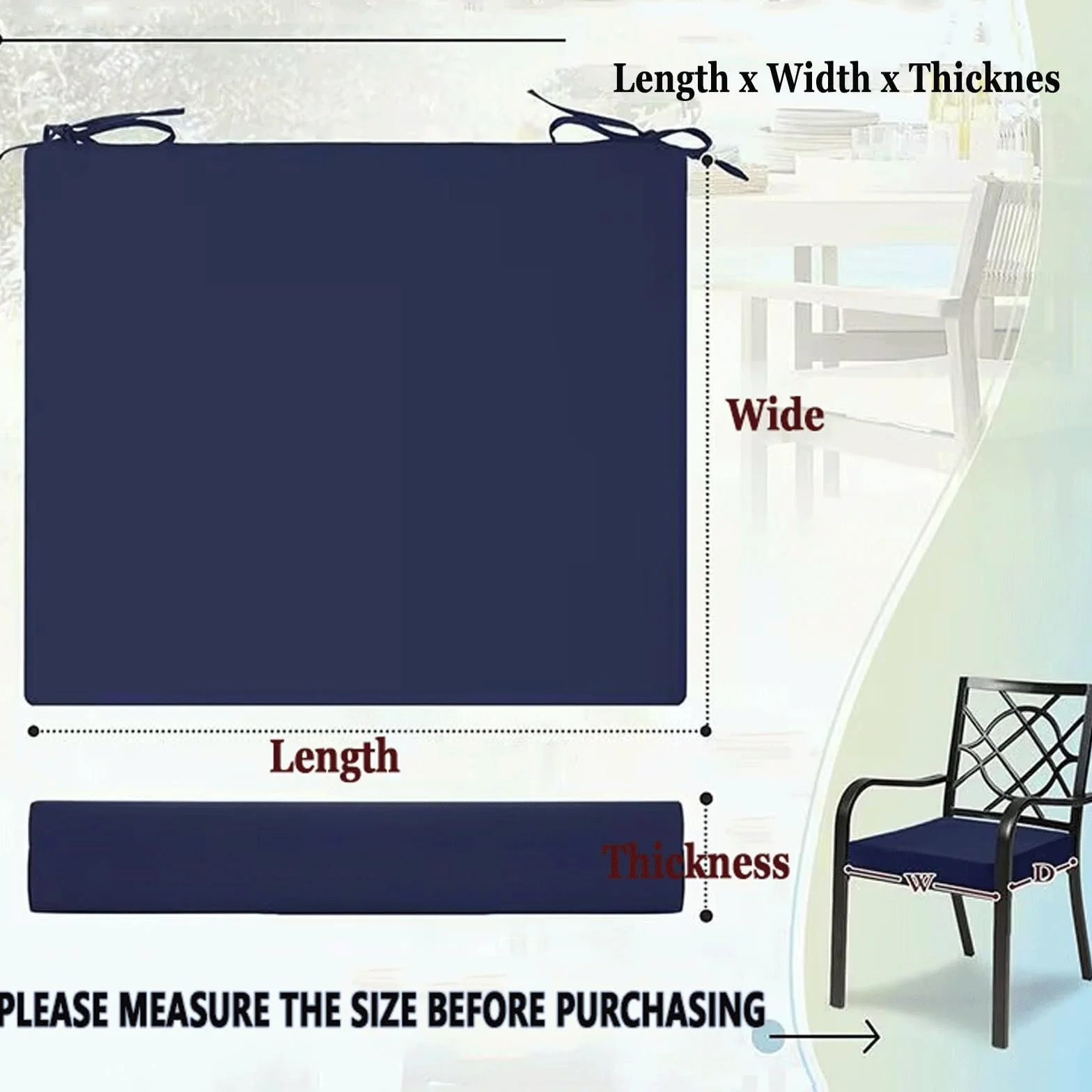 Housse de Coussin 60x60/45x45/50x50cm Exterieur Impermeable pour Salon de Jardin
