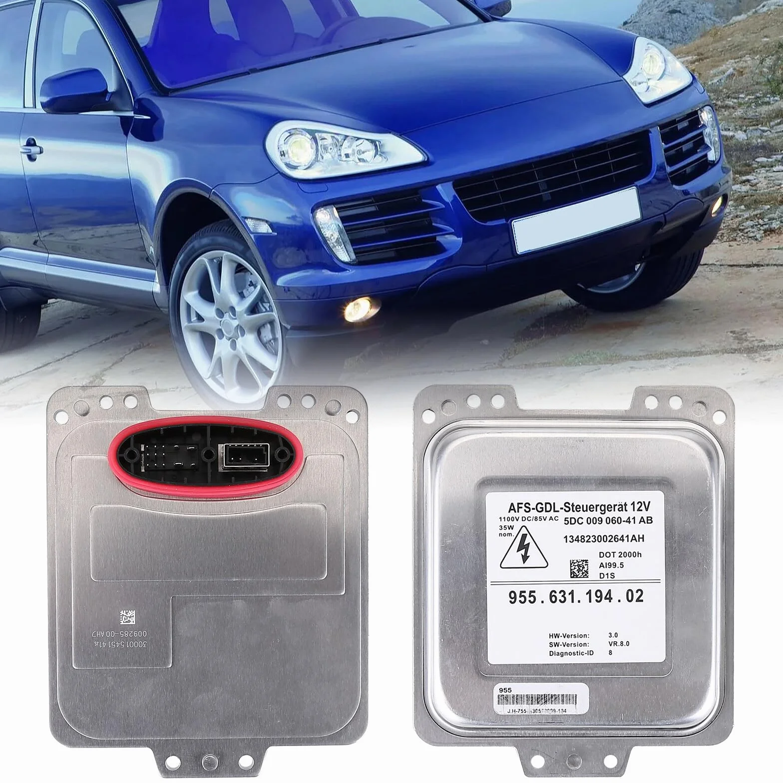 Module de contrôle de phare au xénon D1S pour Cayenne 2007-2010 5DC00928500 Compatible avec ballast xénon HID pour phare, module de ballast 95563119401 95563119402 35W 85V