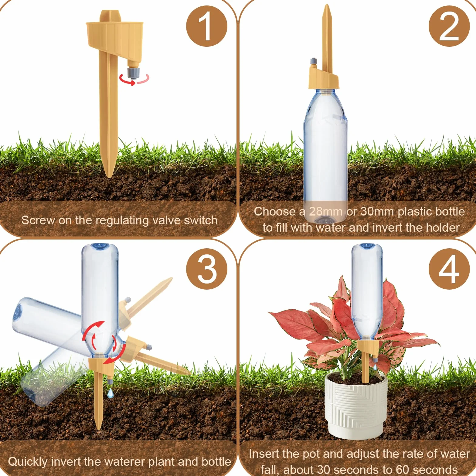 Arrosage Automatique Réglable Lot de 8 pour Plantes en Pot et Jardin