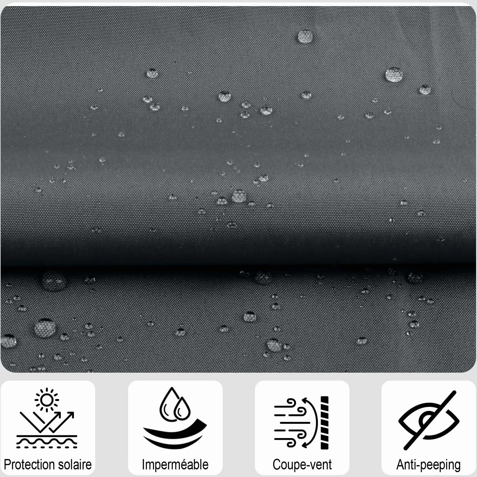 SUNNY GUARD Brise Vue Balcon 90x300cm Cache Vue Balcon, Protection UV, Coupe-Vent et Imperméable, Anthracite