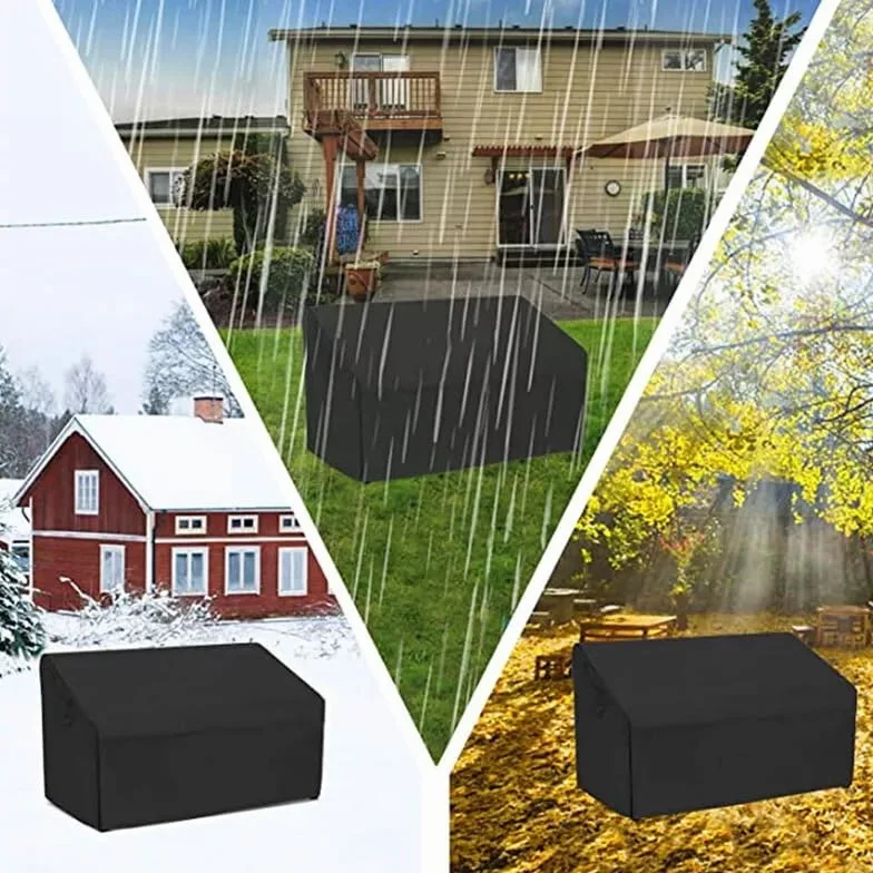 Housses de banc de jardin imperméable 210D 3 places noir 134x66x89 cm