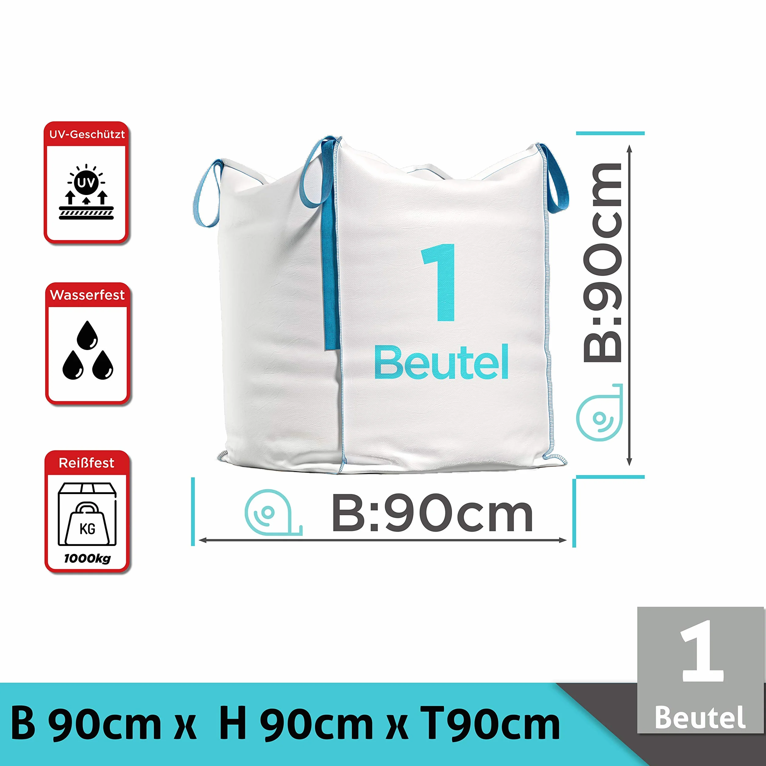 Big Bag Sac de transport 90x90x90 cm capacité 1000 kg