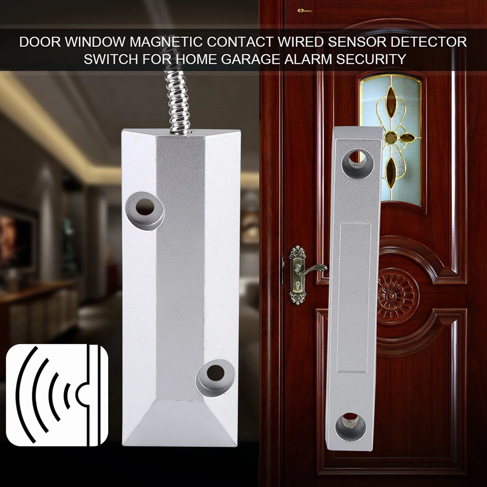Détecteur de contact magnétique filaire pour porte et fenêtre pour alarme de sécurité